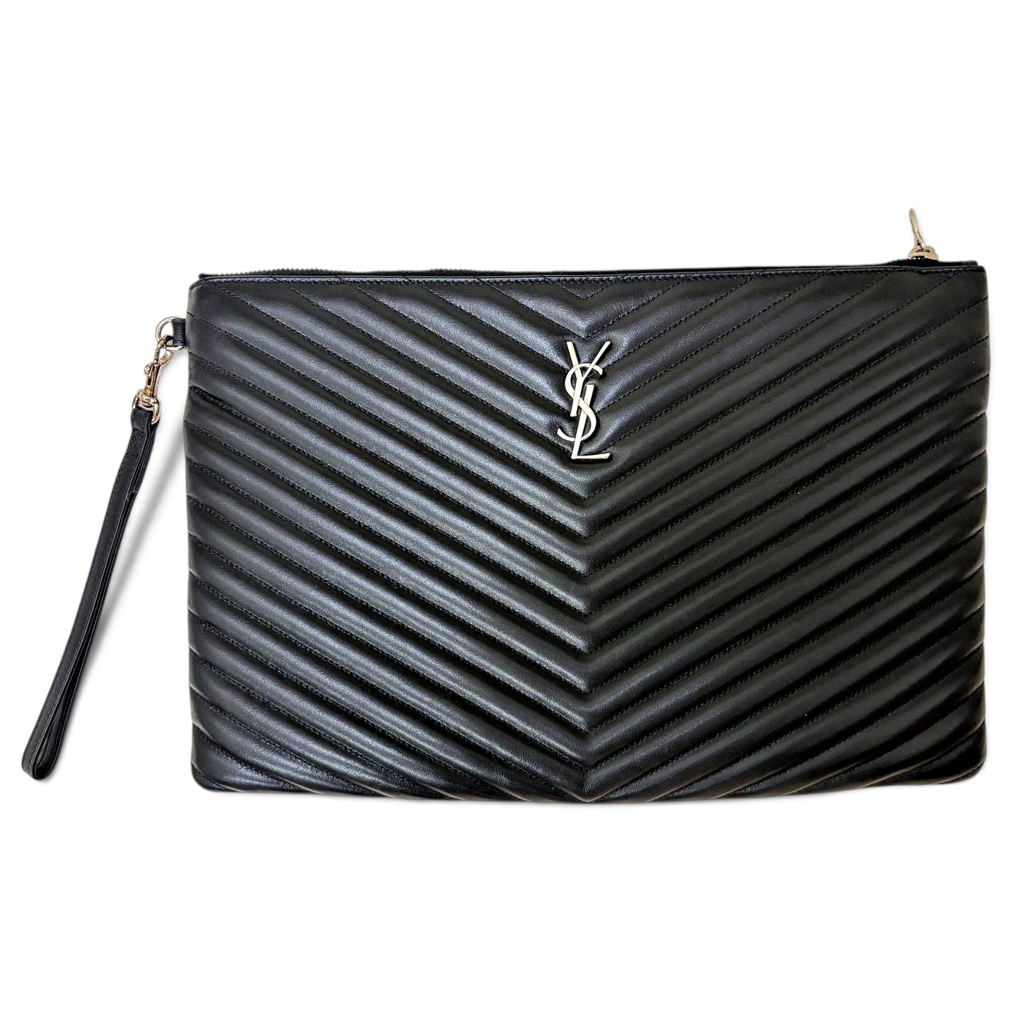 Leather clutch bag