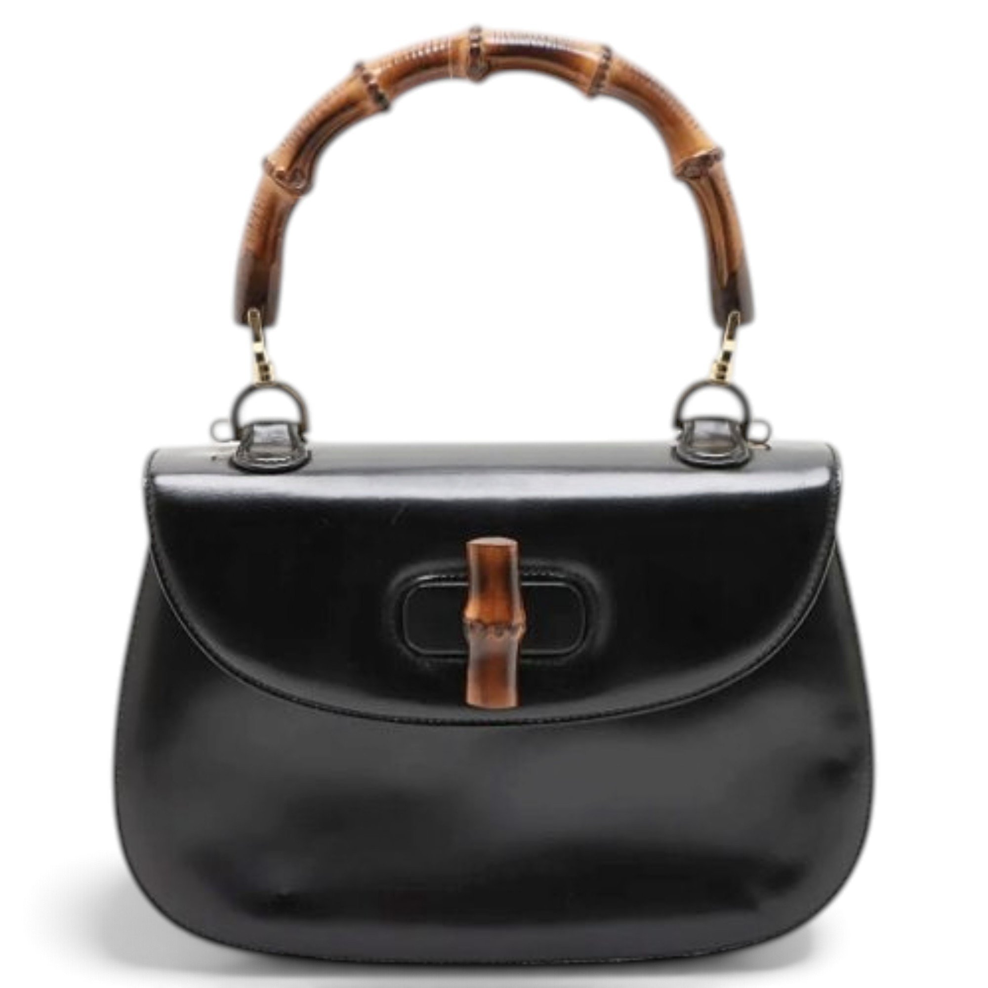Convertible Bamboo Top Handle leather handbag