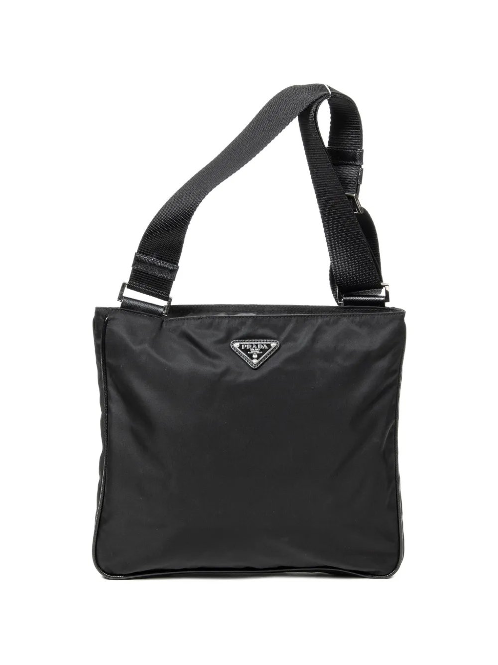 logo-plaque top-zip shoulder bag