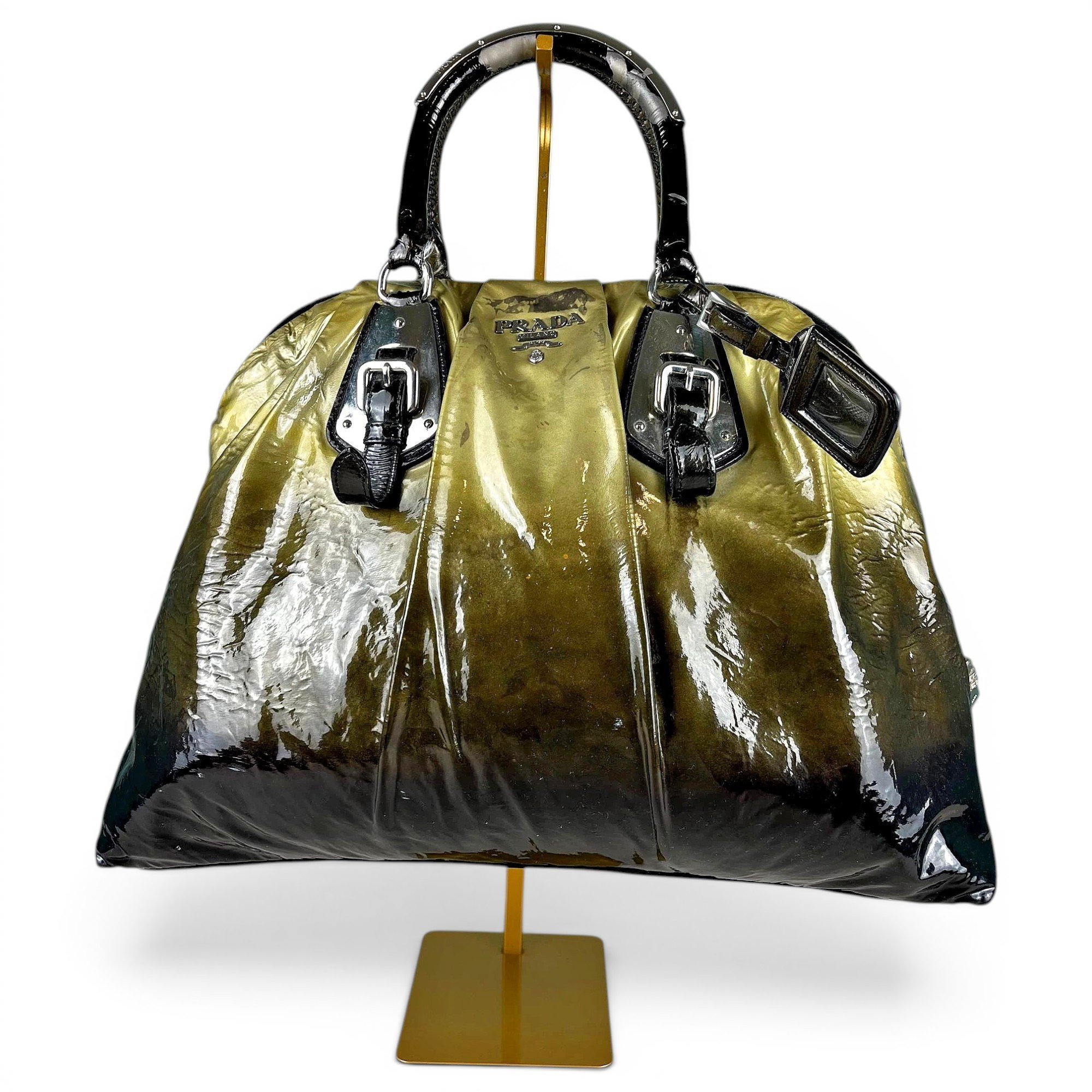 Bowling leather handbag