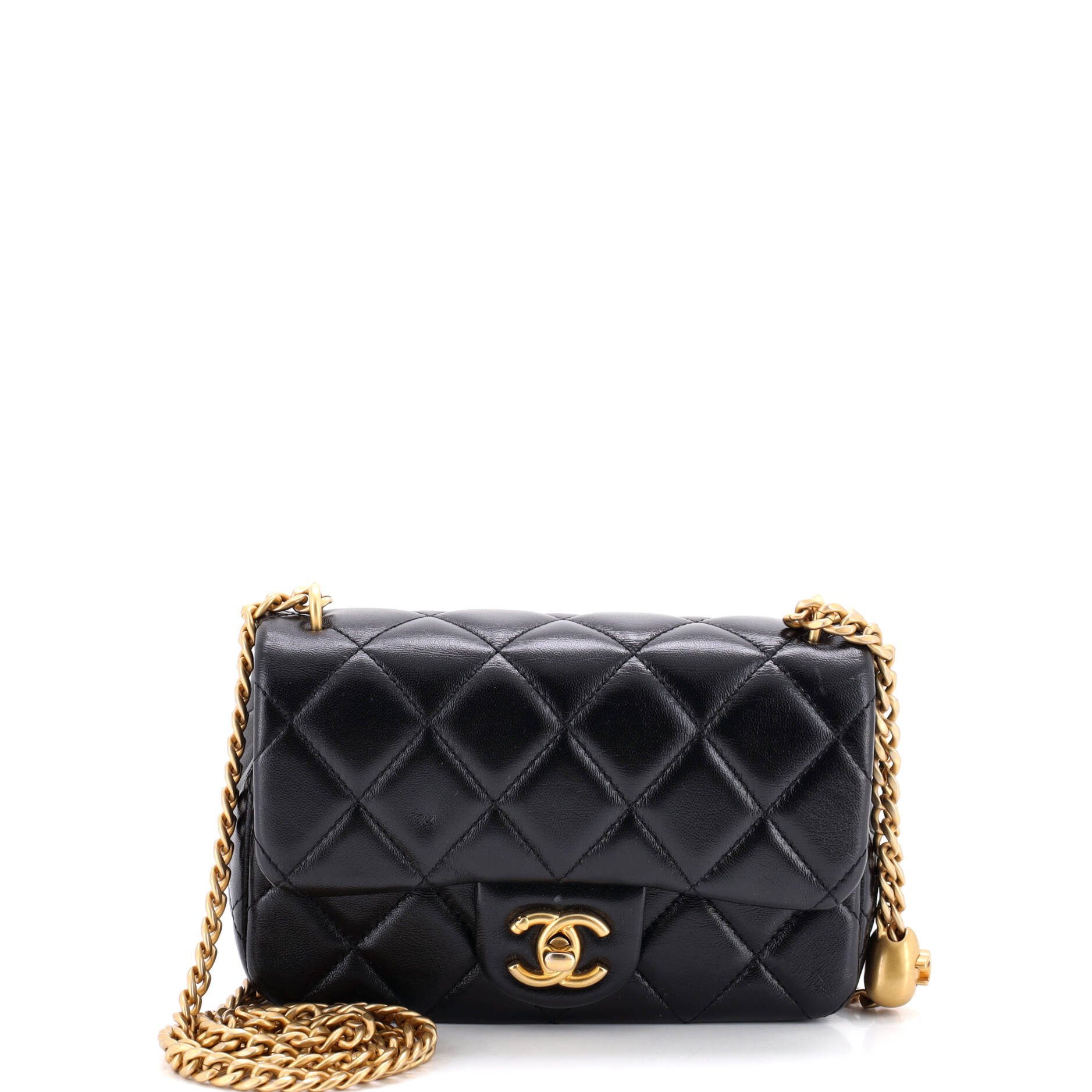 Sweet Heart Chain Flap Bag Quilted Lambskin Mini
