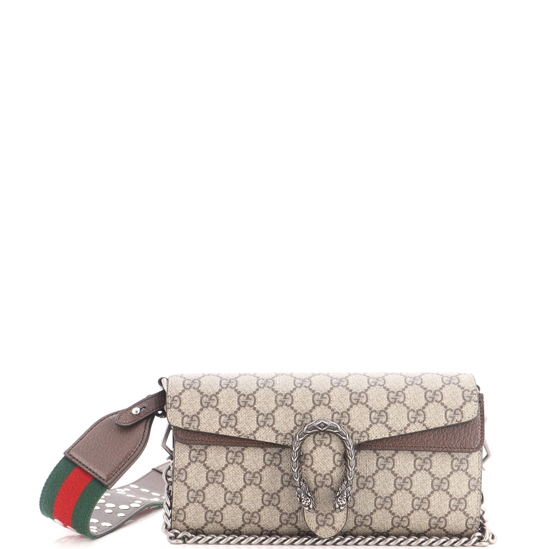 Dionysus East-West Flap Bag GG Coated Canvas Small
