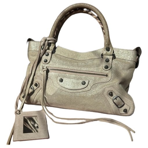 City leather handbag