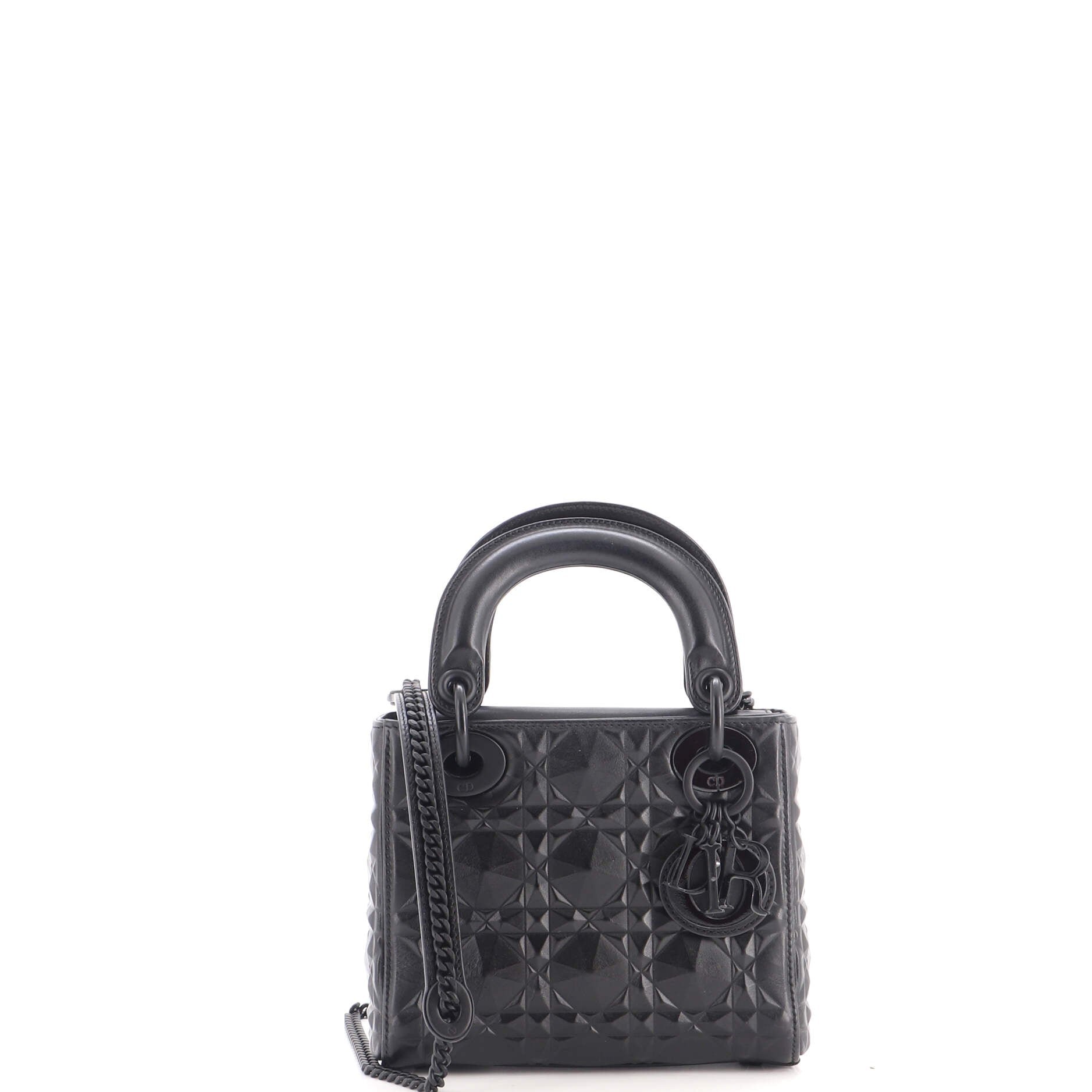 Lady Dior Bag Diamond Motif Cannage Calfskin Mini