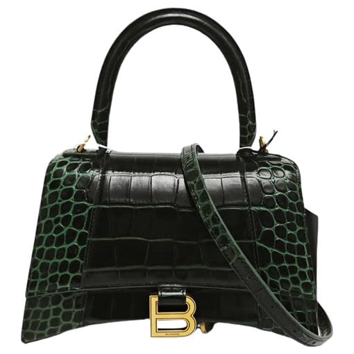 Hourglass leather handbag