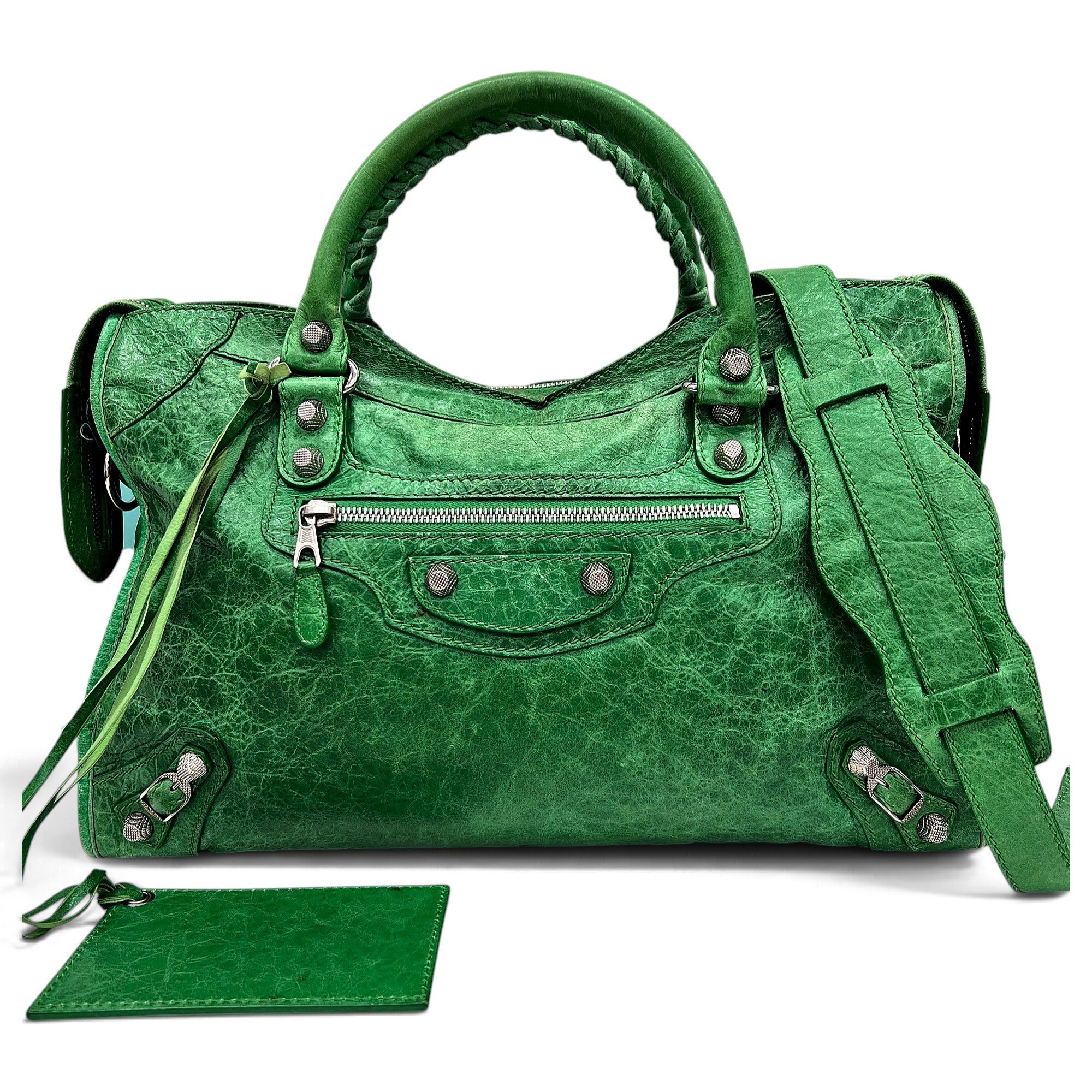 City leather handbag