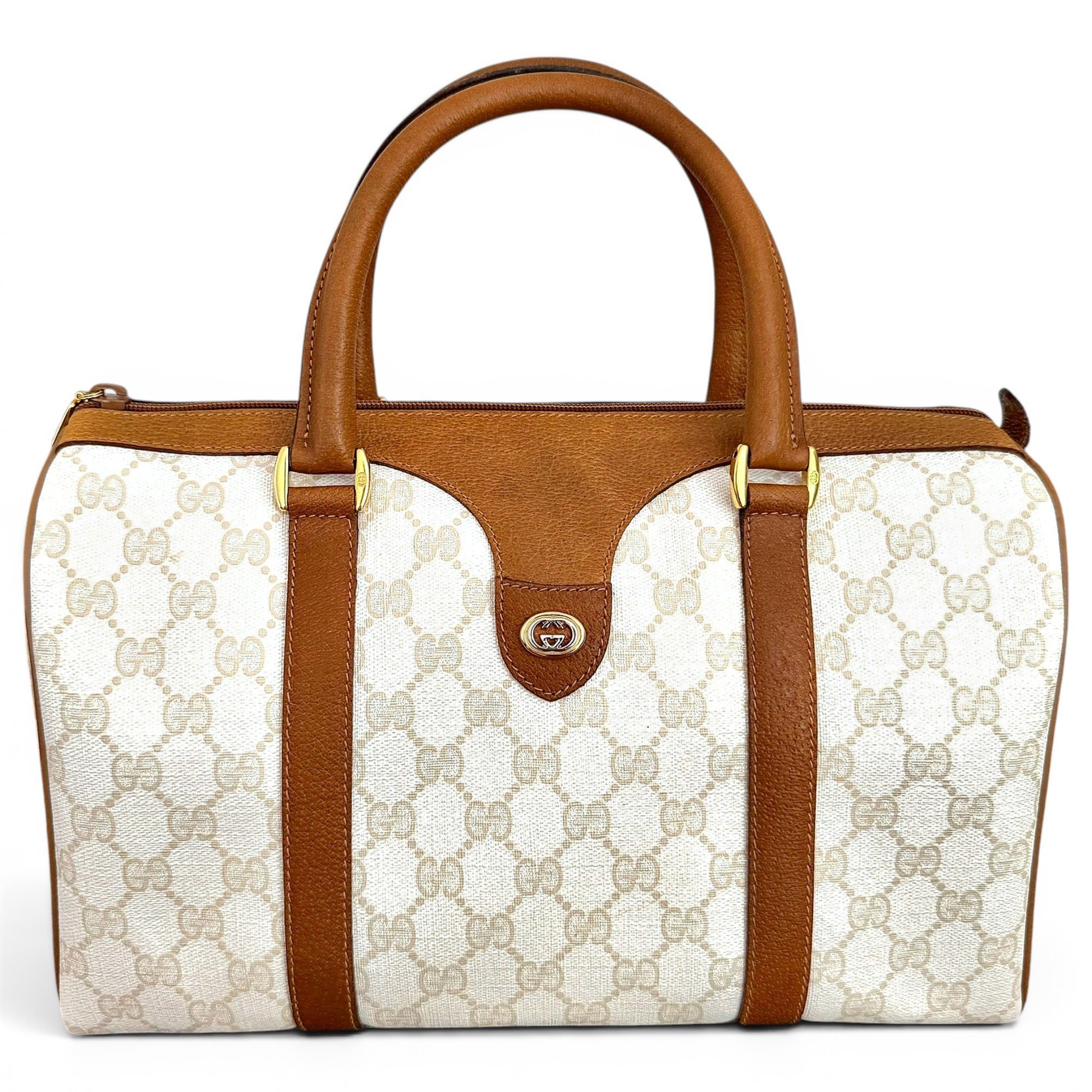 Boston patent leather satchel