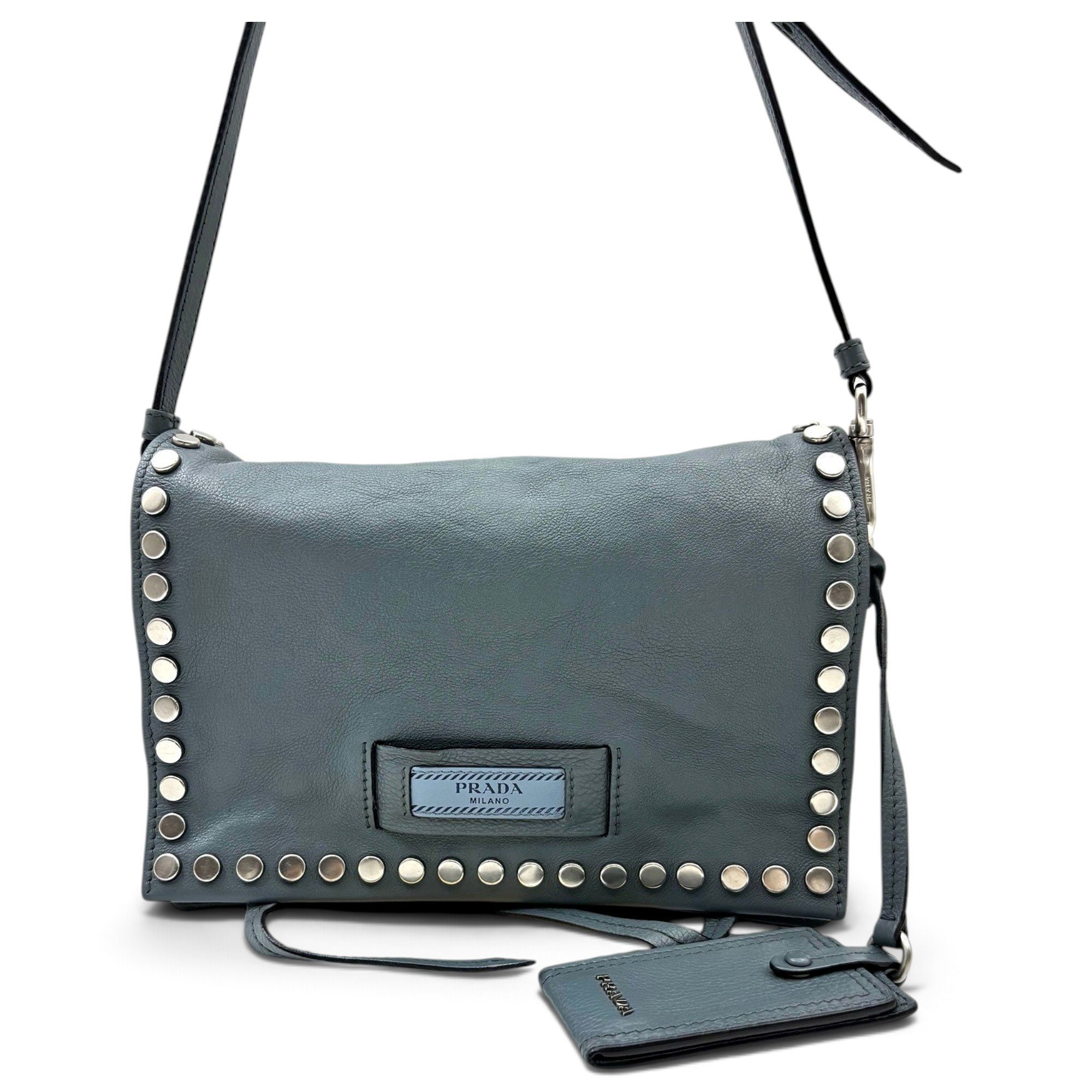 Etiquette leather crossbody bag