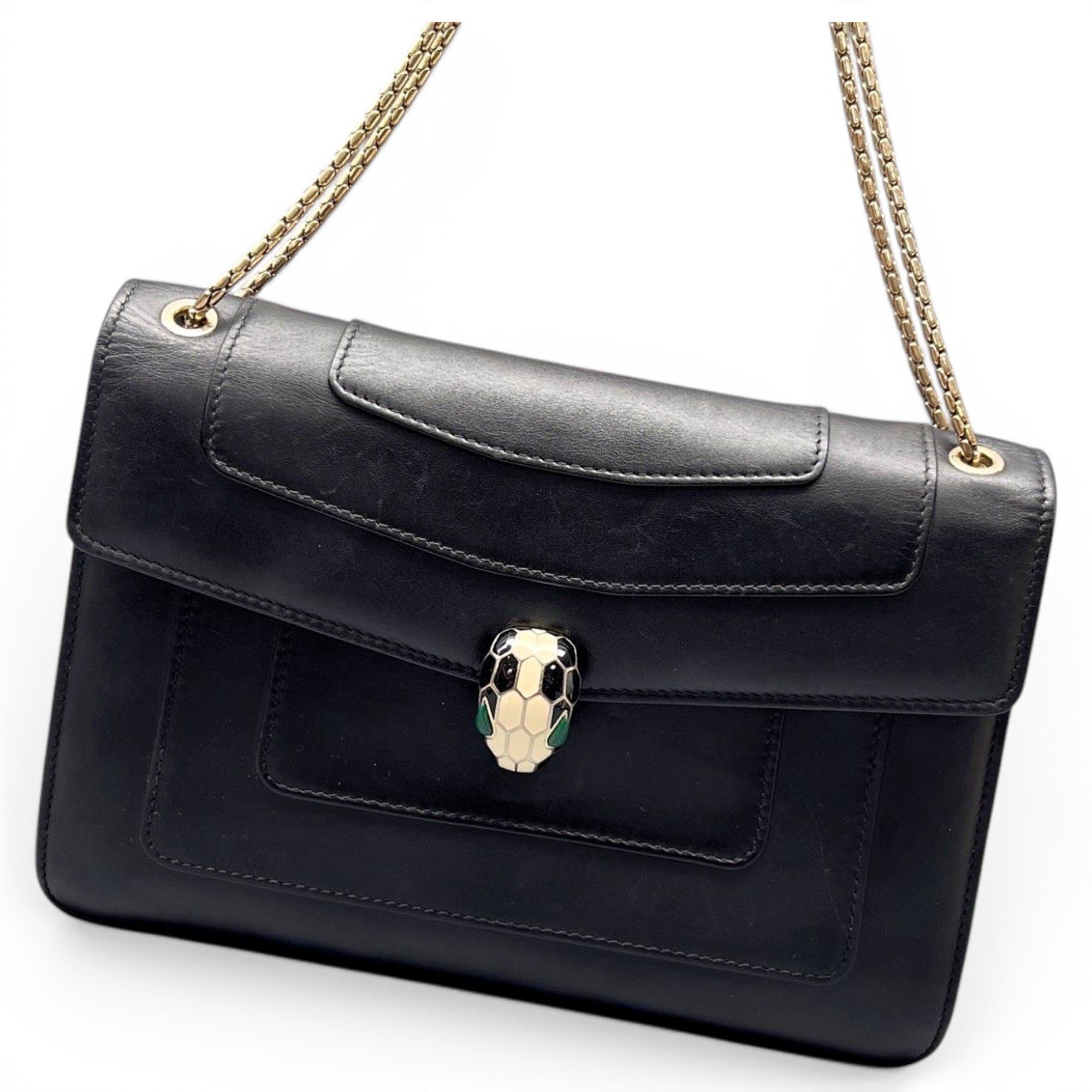 Serpenti leather handbag