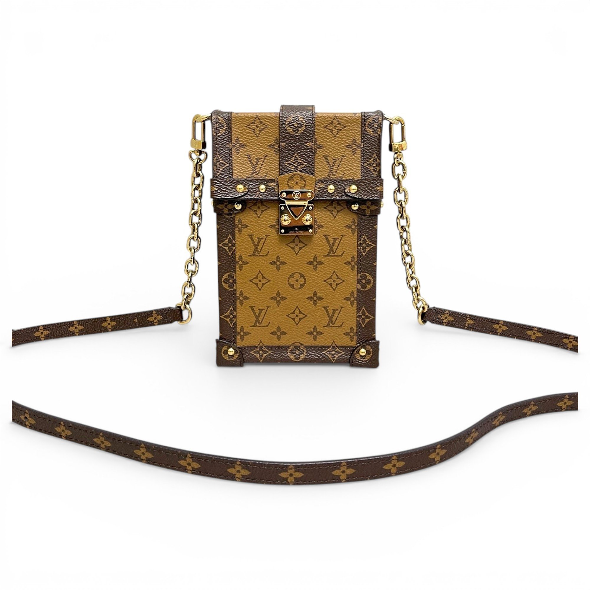 Pochette Trunk Verticale leather handbag