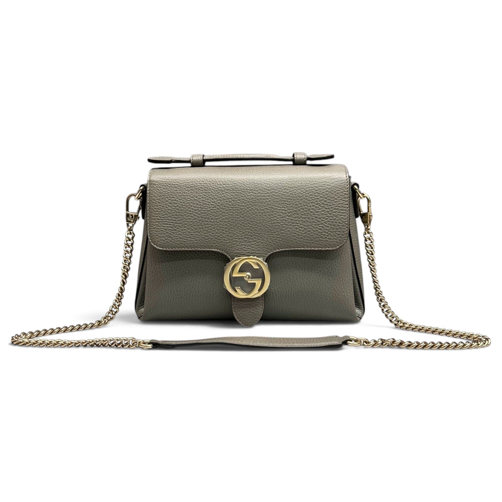 Interlocking leather handbag