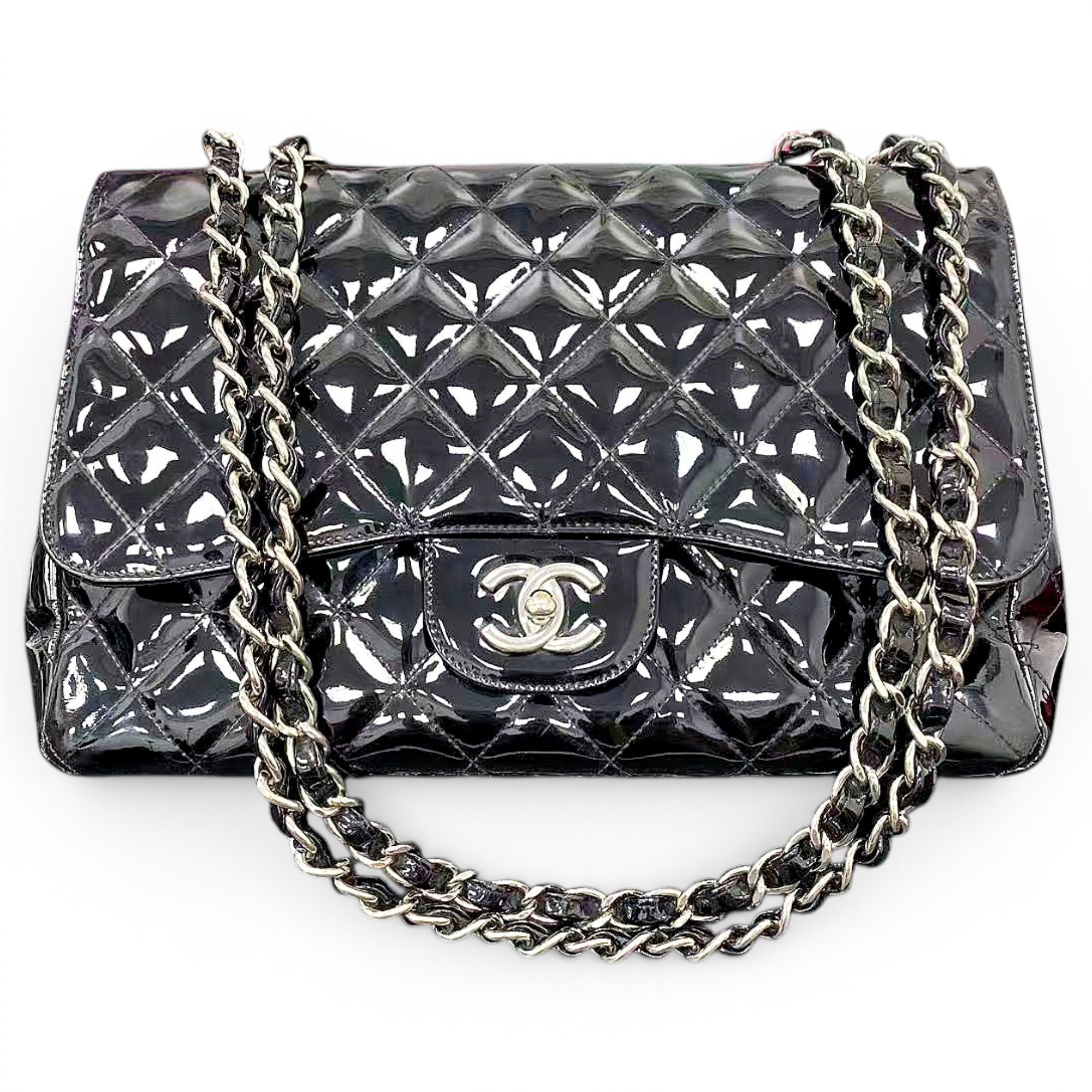 Patent leather handbag