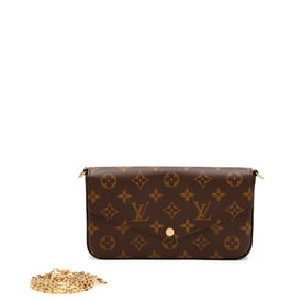 Louis Vuitton Ebene Monogram Coated Canvas Félicie Pochette Gold Hardware, 2021-2022