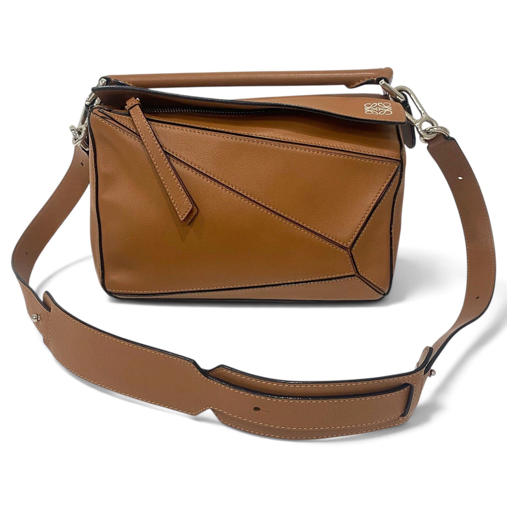 Puzzle leather handbag