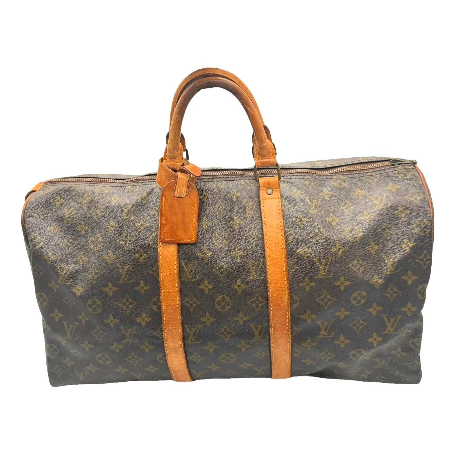 Keepall leather travel bag