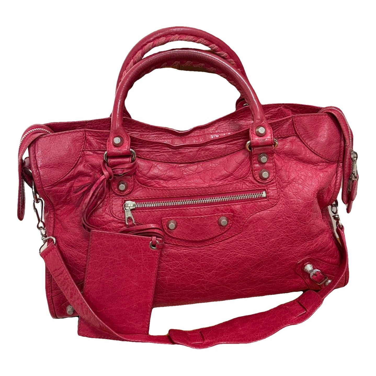City leather handbag