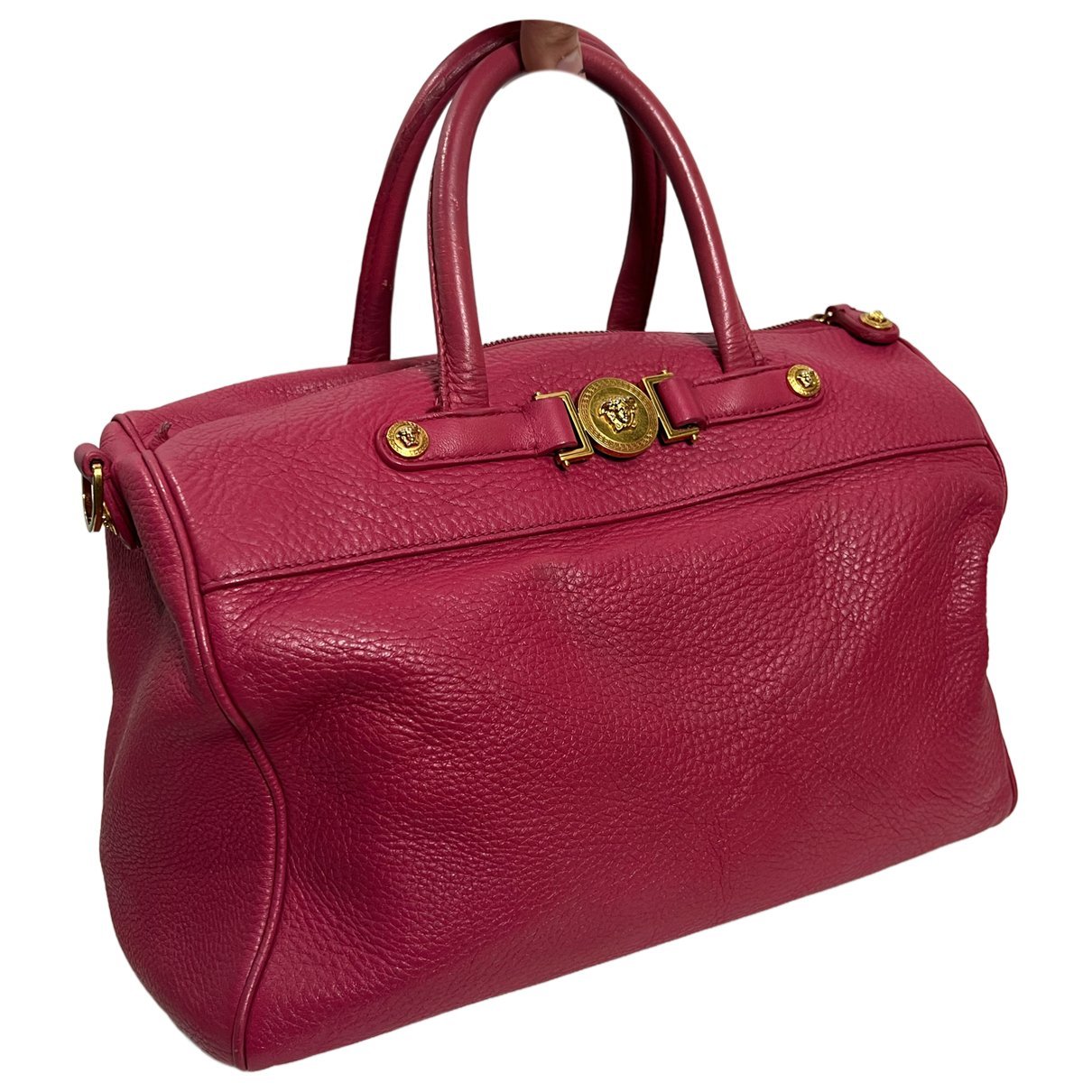Versace Virtus leather bowling bag