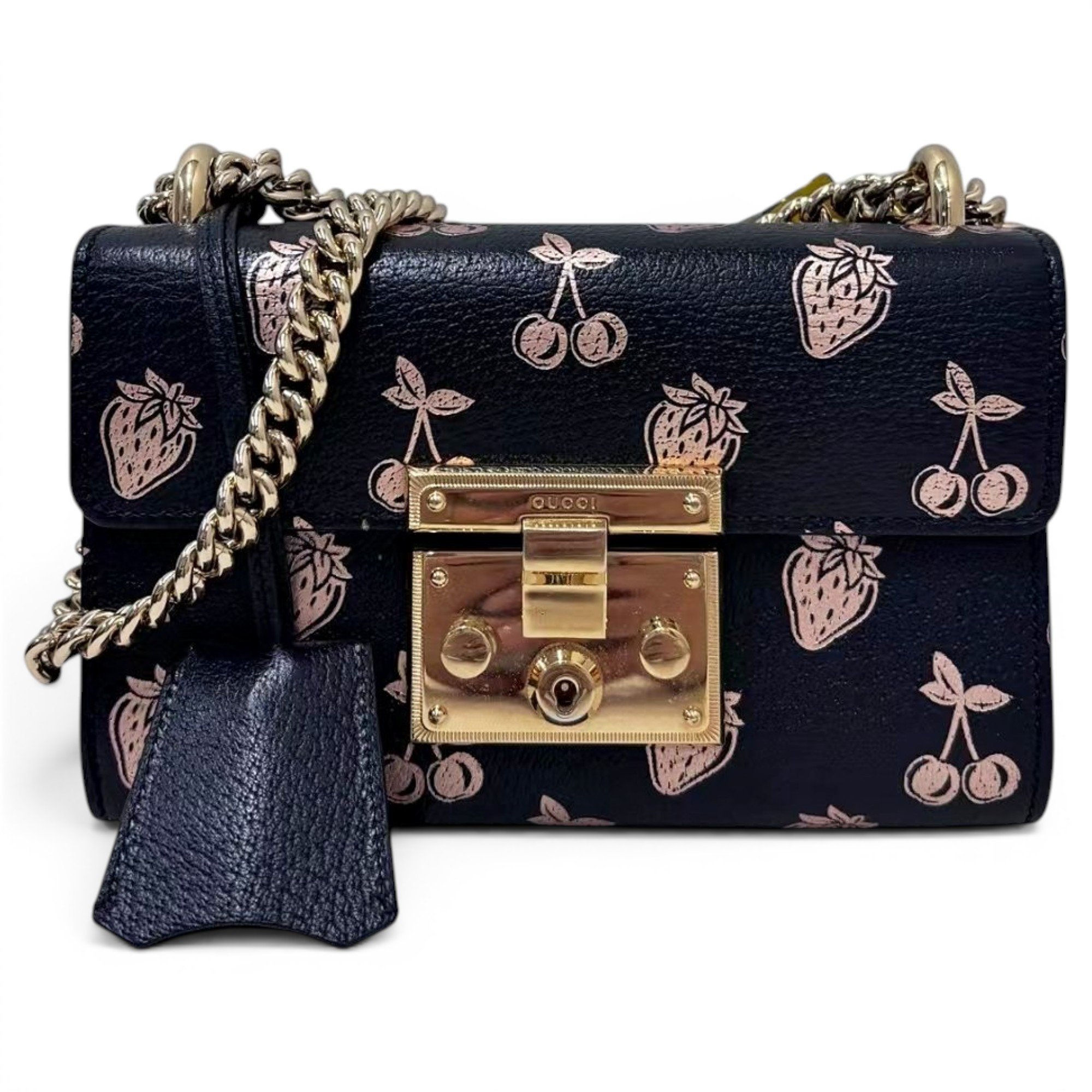 Padlock leather handbag