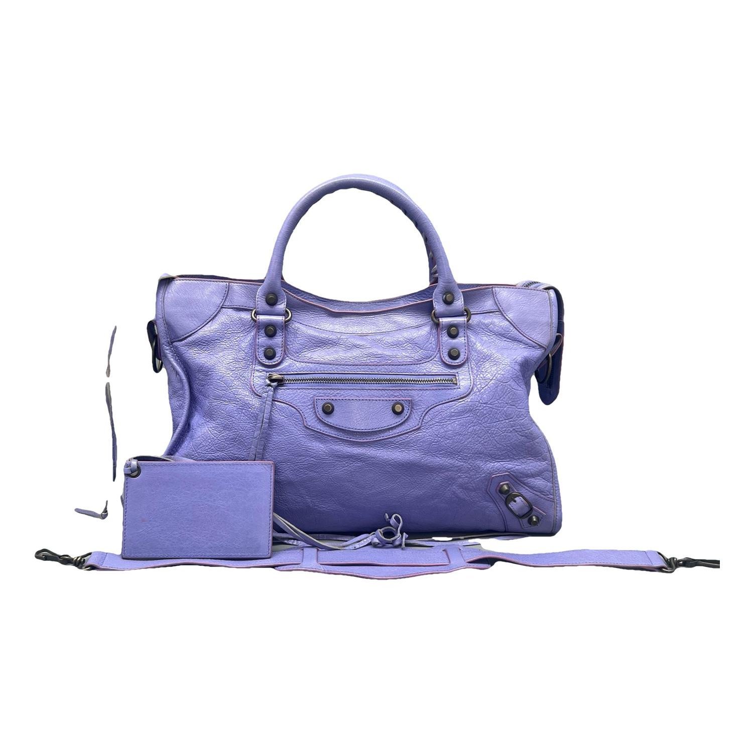 City leather handbag
