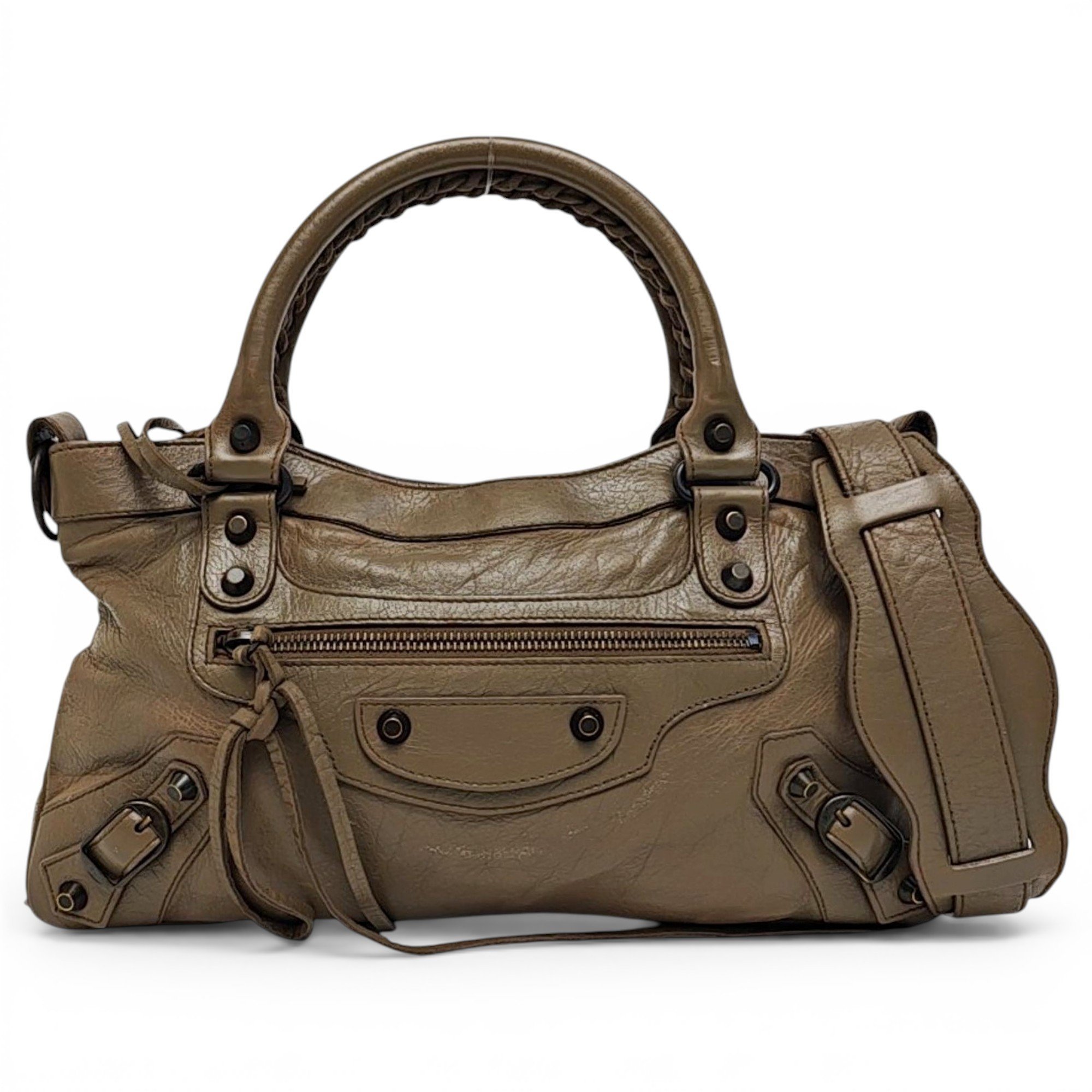 City leather handbag