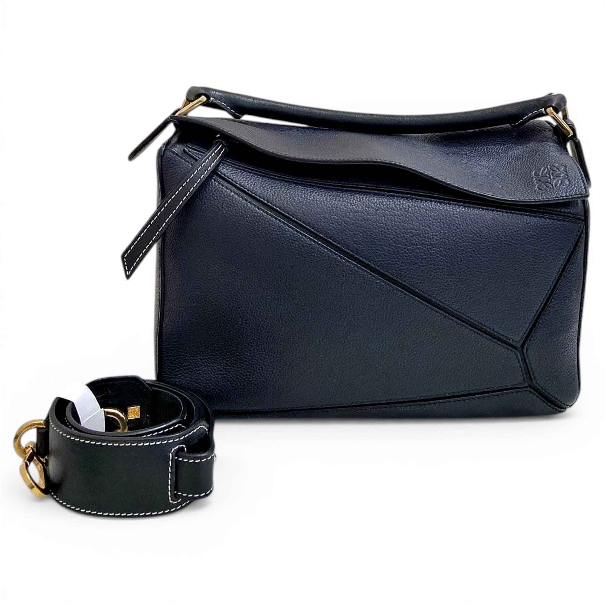 Puzzle leather handbag