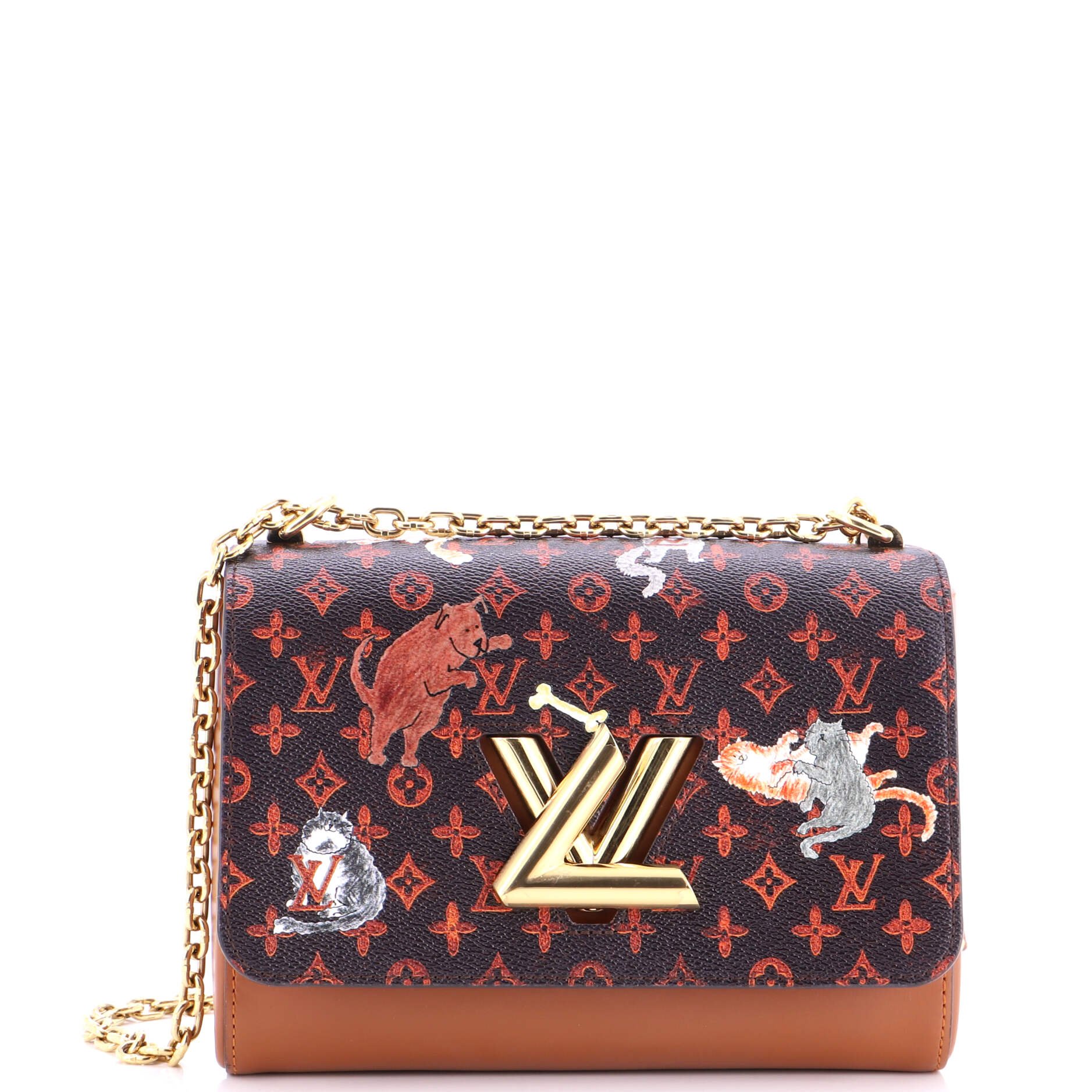Louis Vuitton Twist Handbag Limited Edition Grace Coddington Catogram Canvas MM
