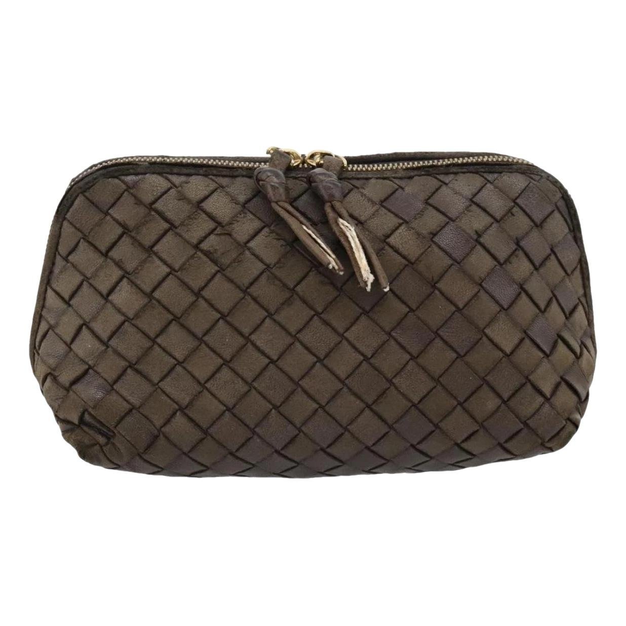 Leather clutch bag