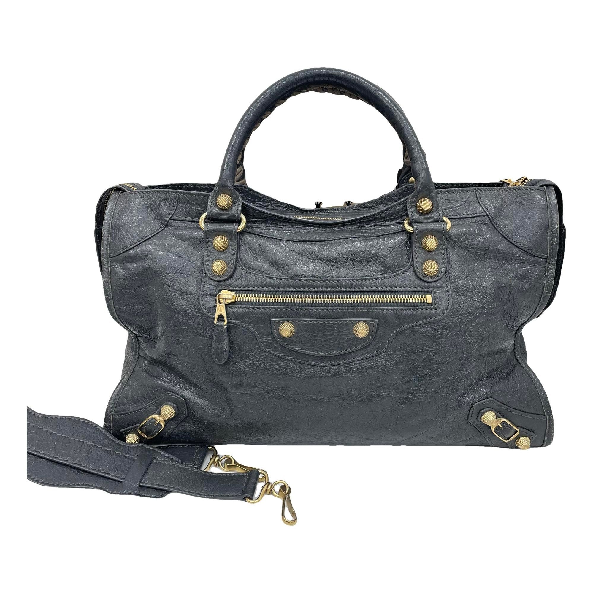 City leather handbag