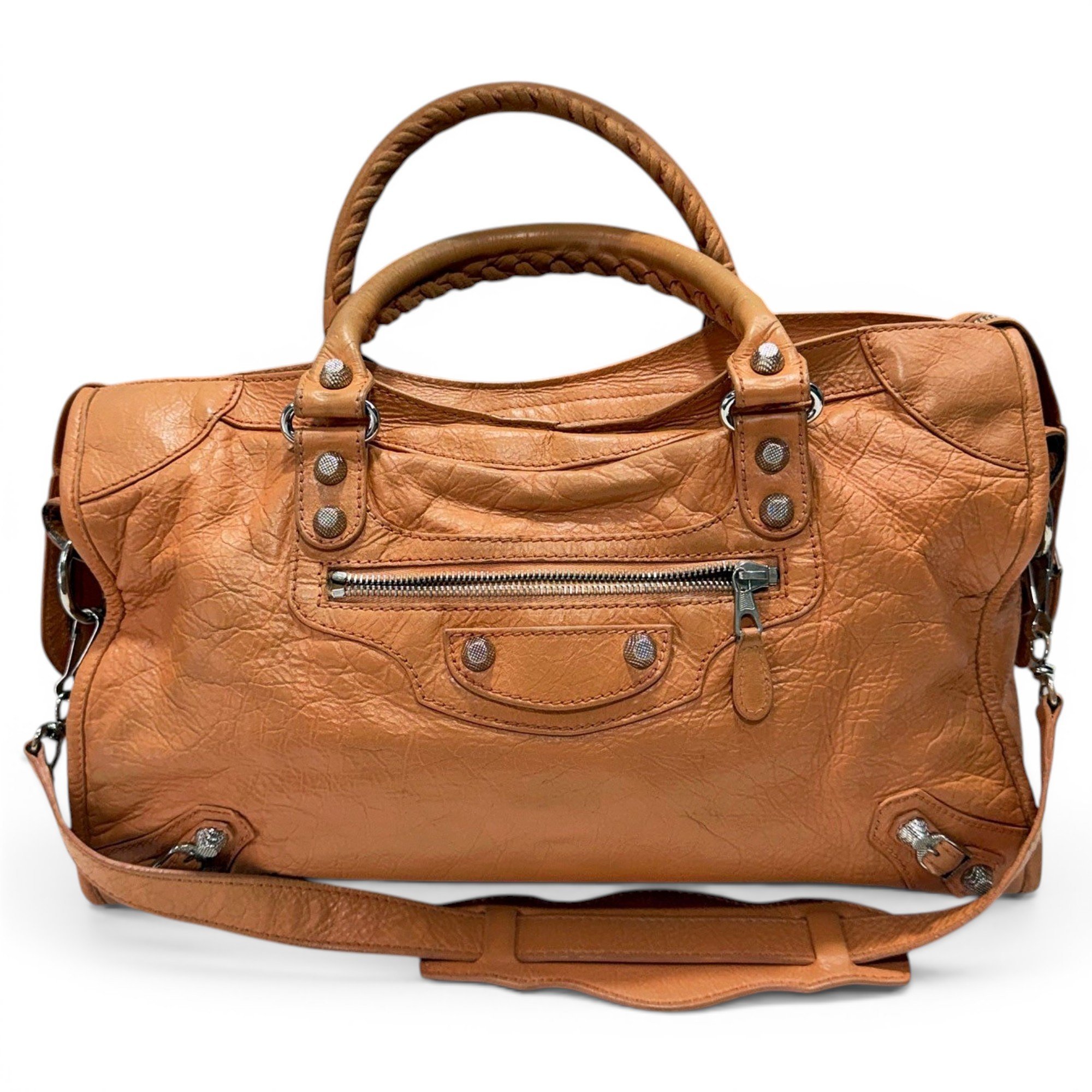 City leather handbag