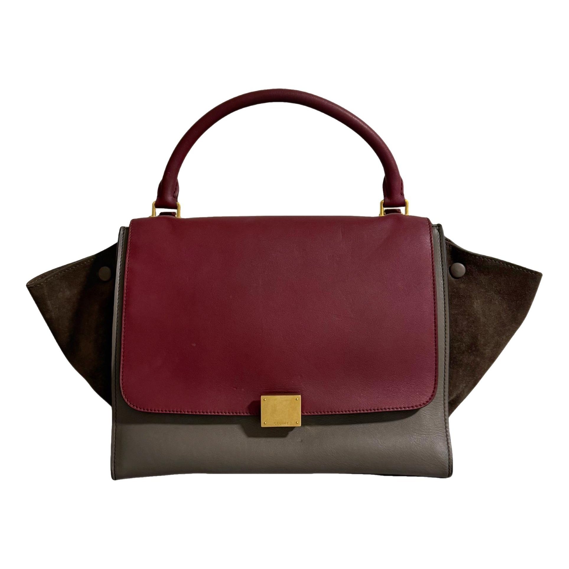 Trapèze leather handbag