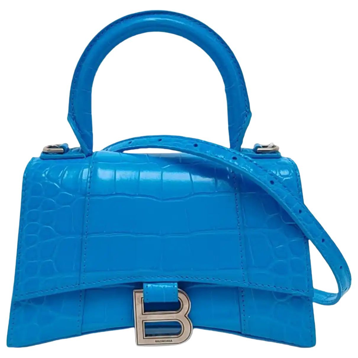 Hourglass leather handbag