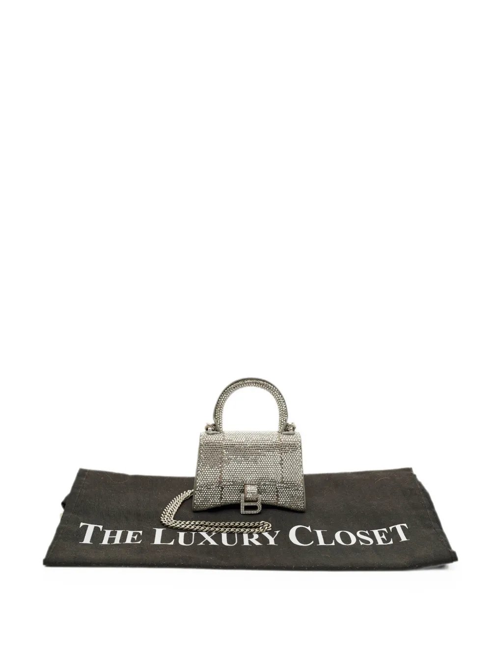 Hourglass crystal tote bag