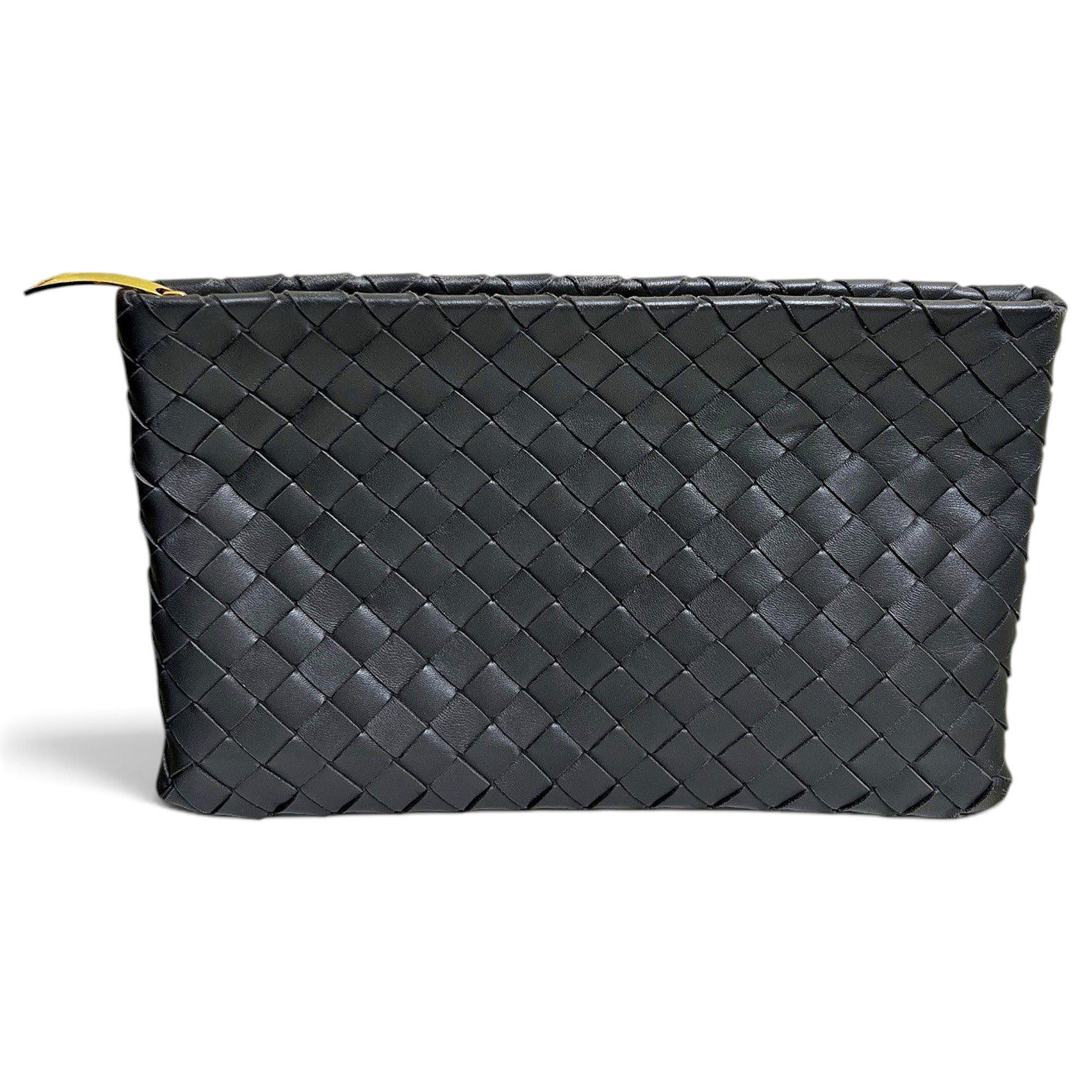 Leather clutch bag