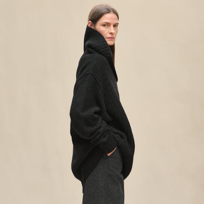 Gris Volcanique Long-sleeve Tunic Dress