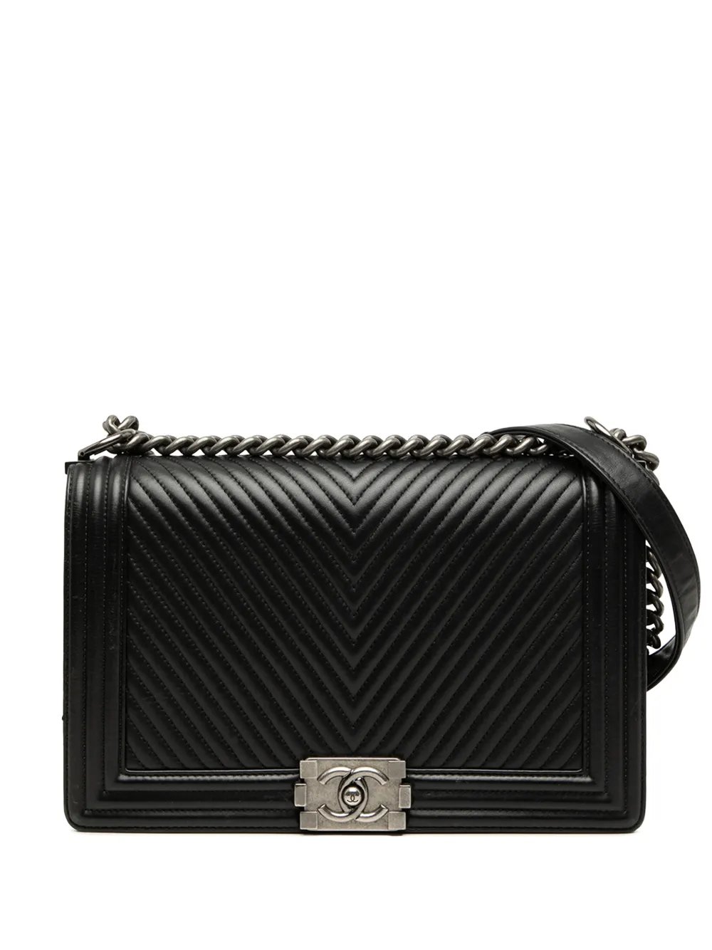 2014 Medium Chevron Lambskin Boy Flap crossbody bag
