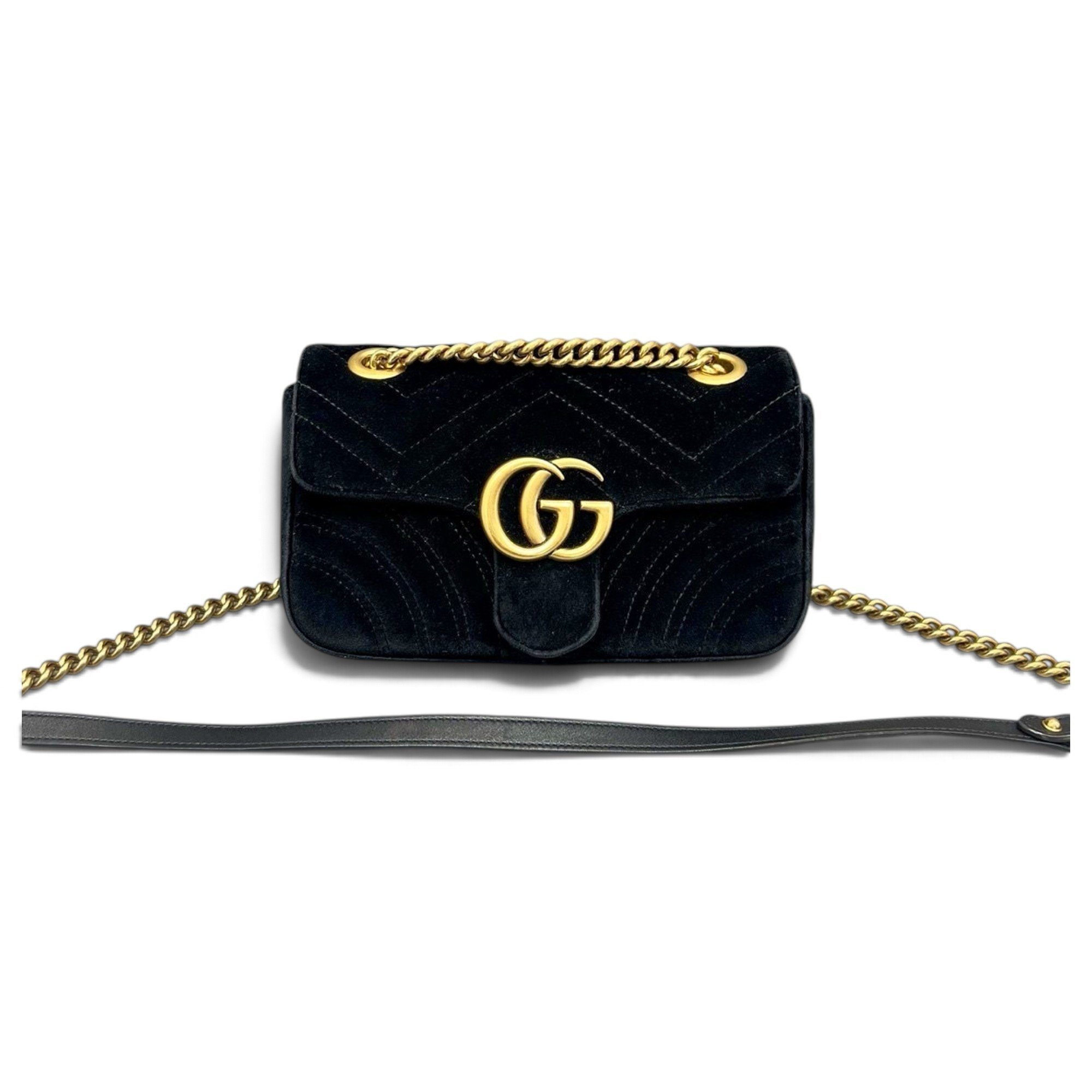 GG Marmont Chain Flap velvet handbag