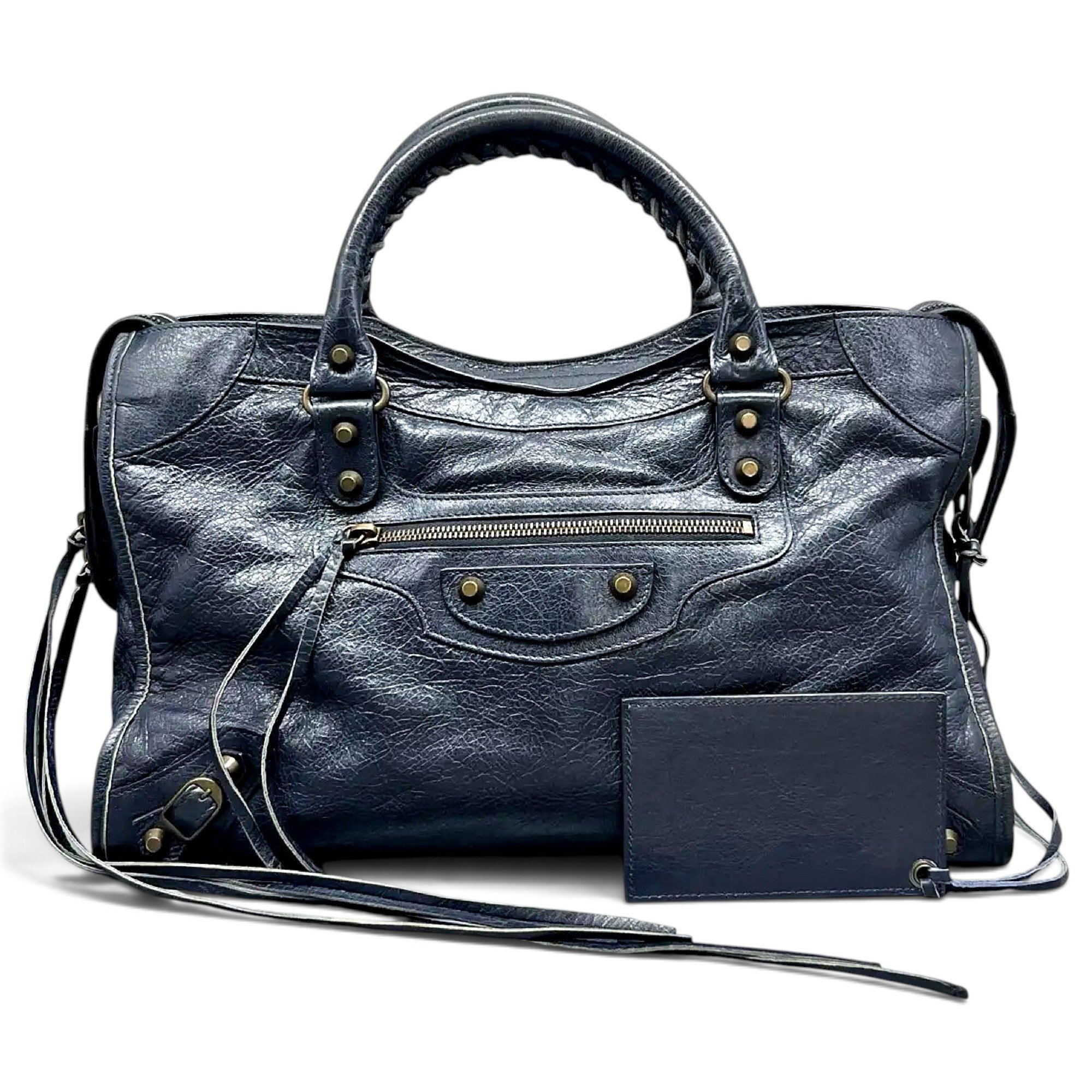 City leather handbag