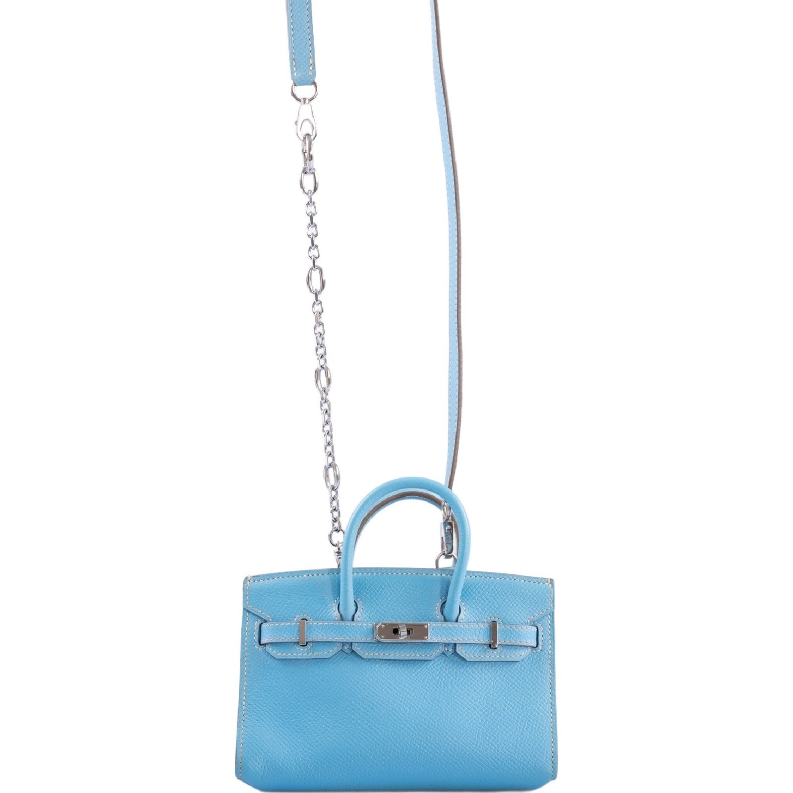 Hermès Birkin 15 Micro Bleu Celeste Epsom Palladium Hardware