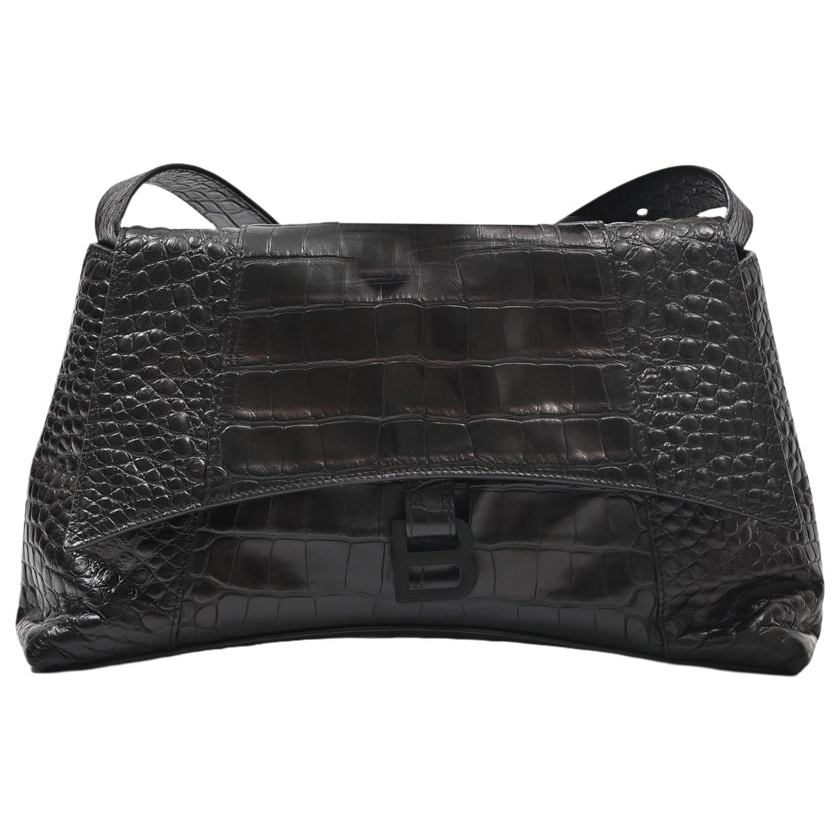 Hourglass leather handbag
