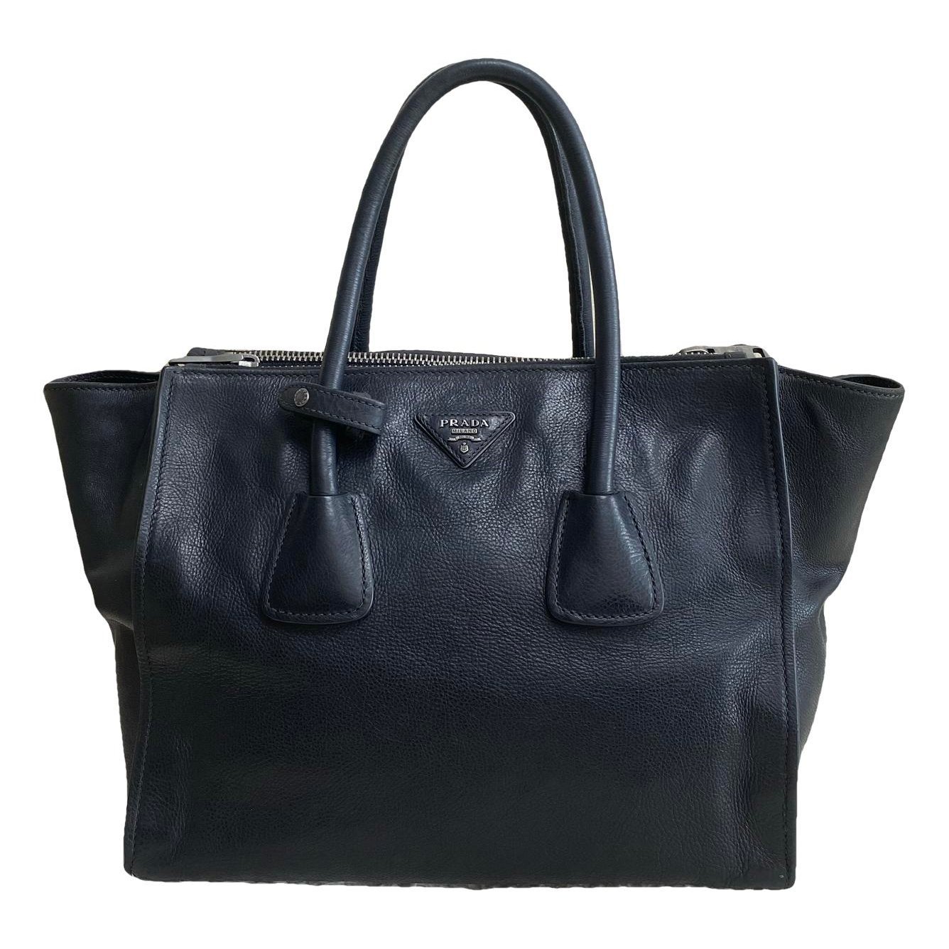 Double leather handbag