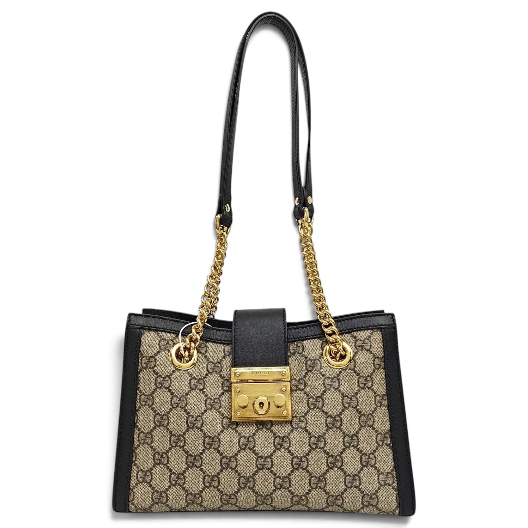 Padlock leather handbag