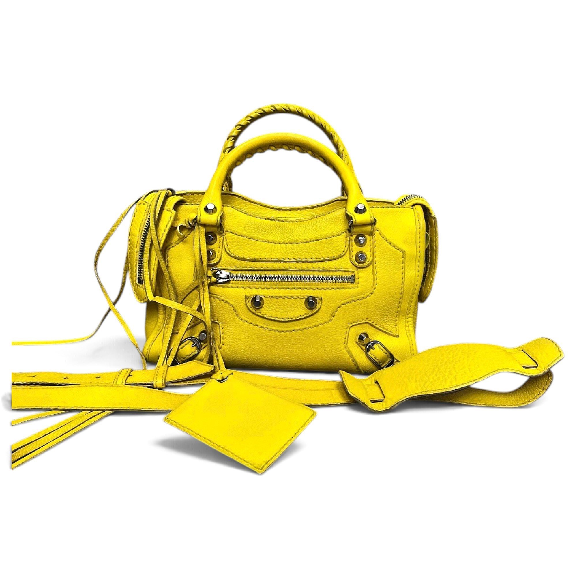 City leather handbag