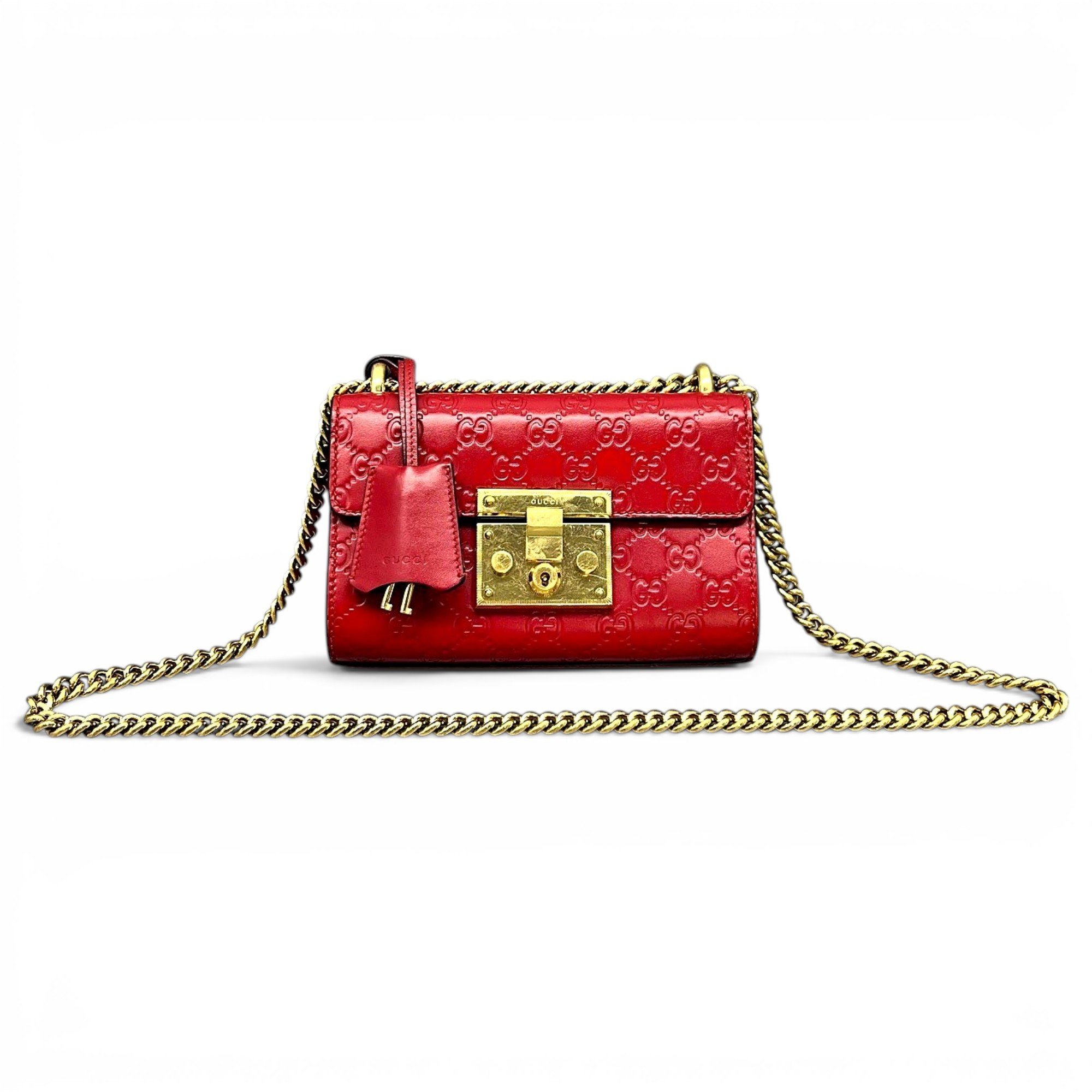 Padlock leather handbag
