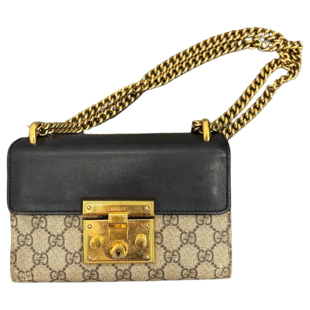 Padlock leather handbag