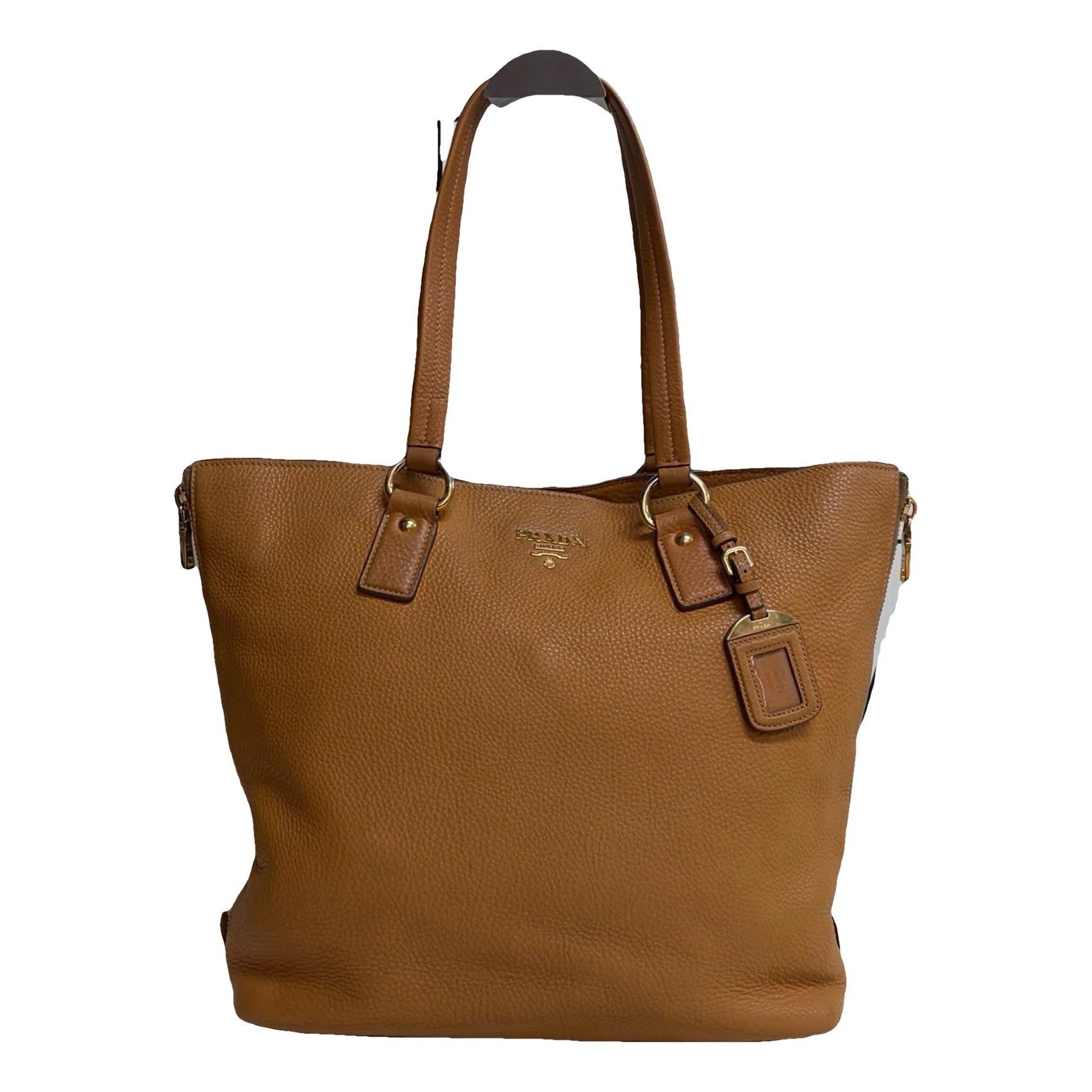 Double leather handbag