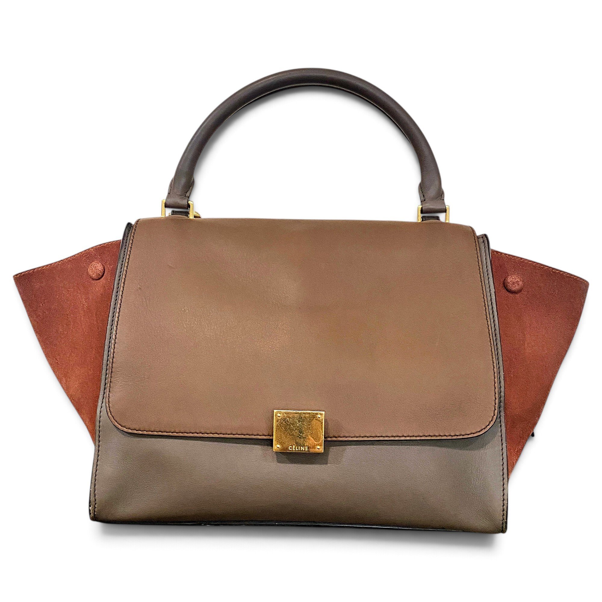 Trapèze leather handbag
