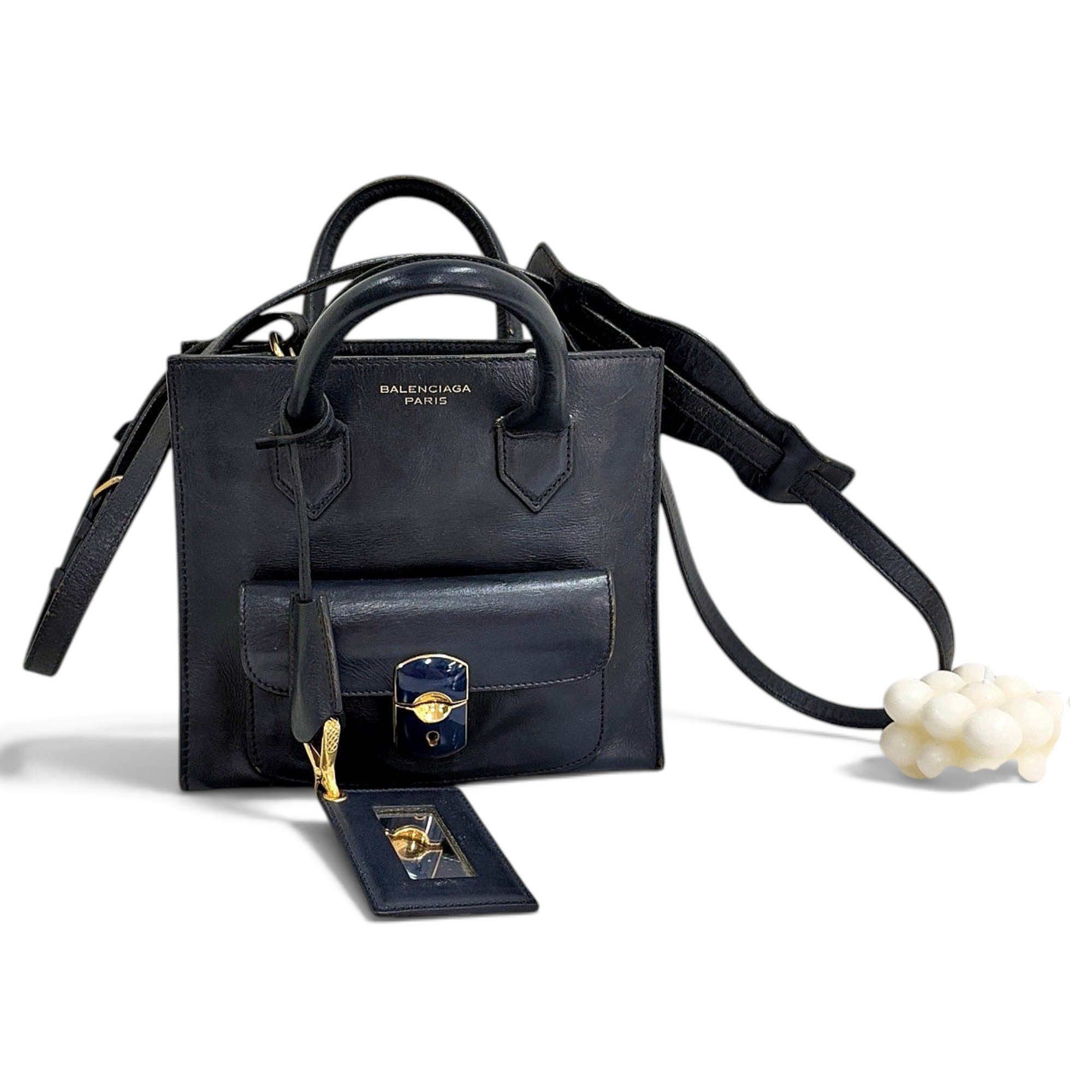 Padlock leather handbag