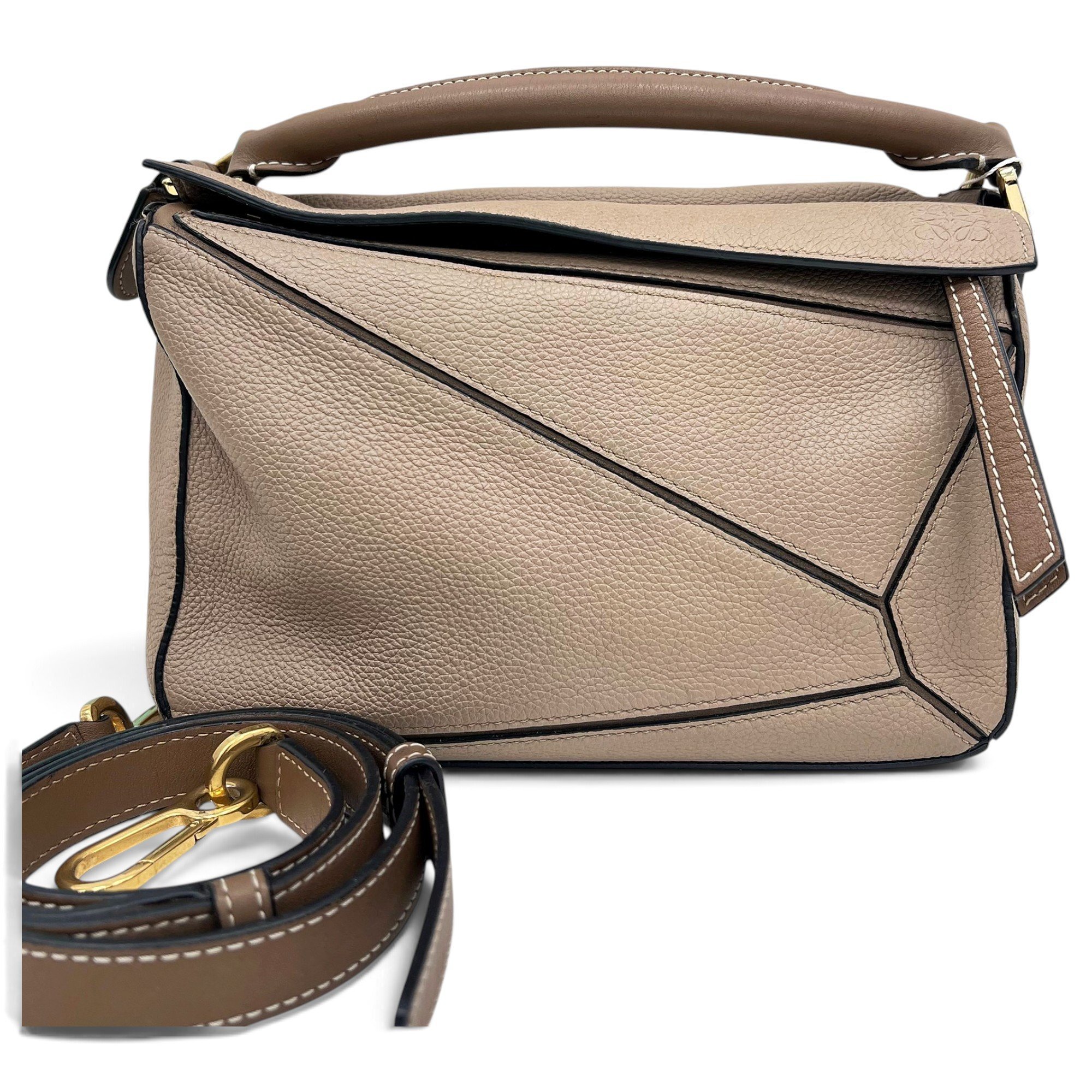 Puzzle leather handbag