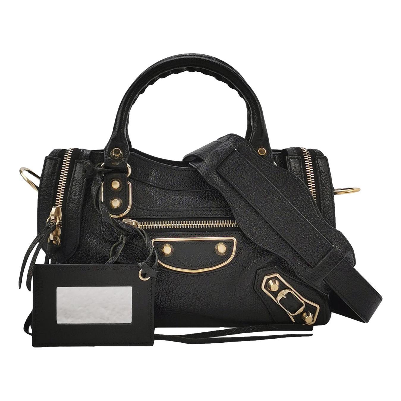 City leather handbag
