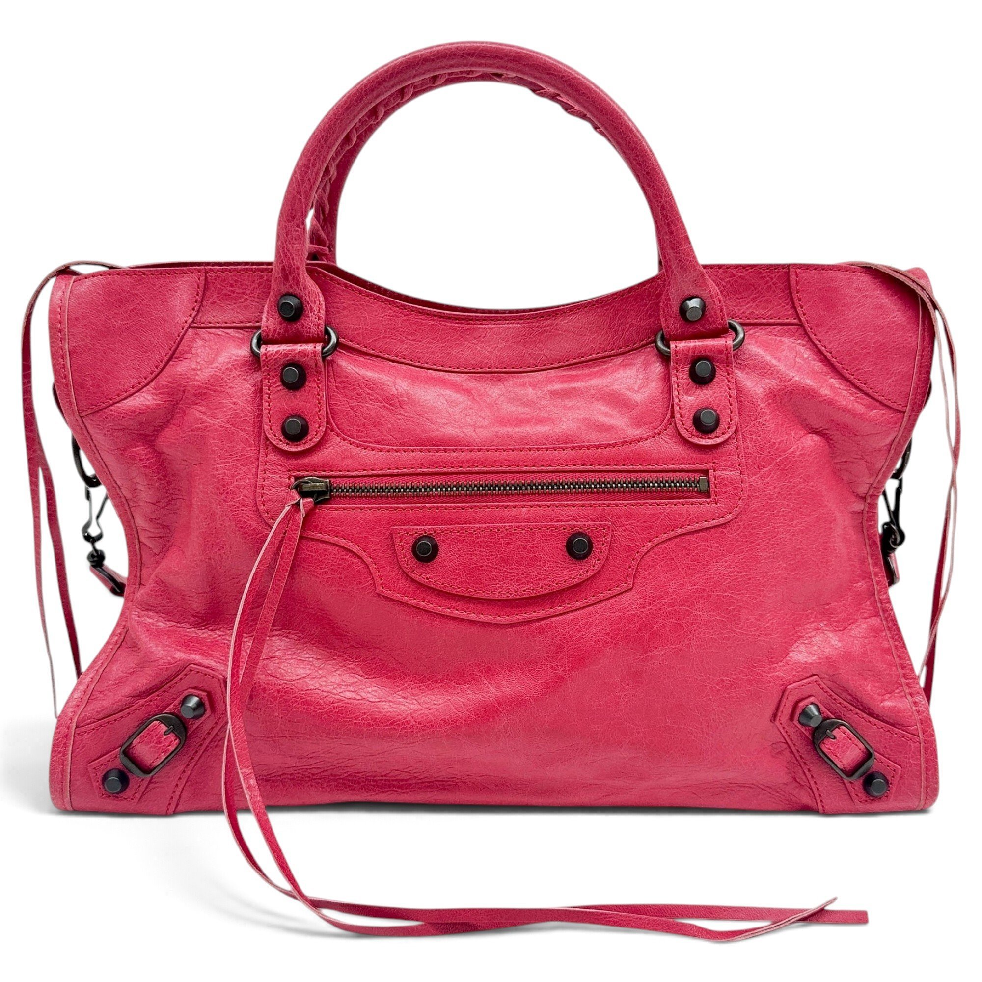City leather handbag